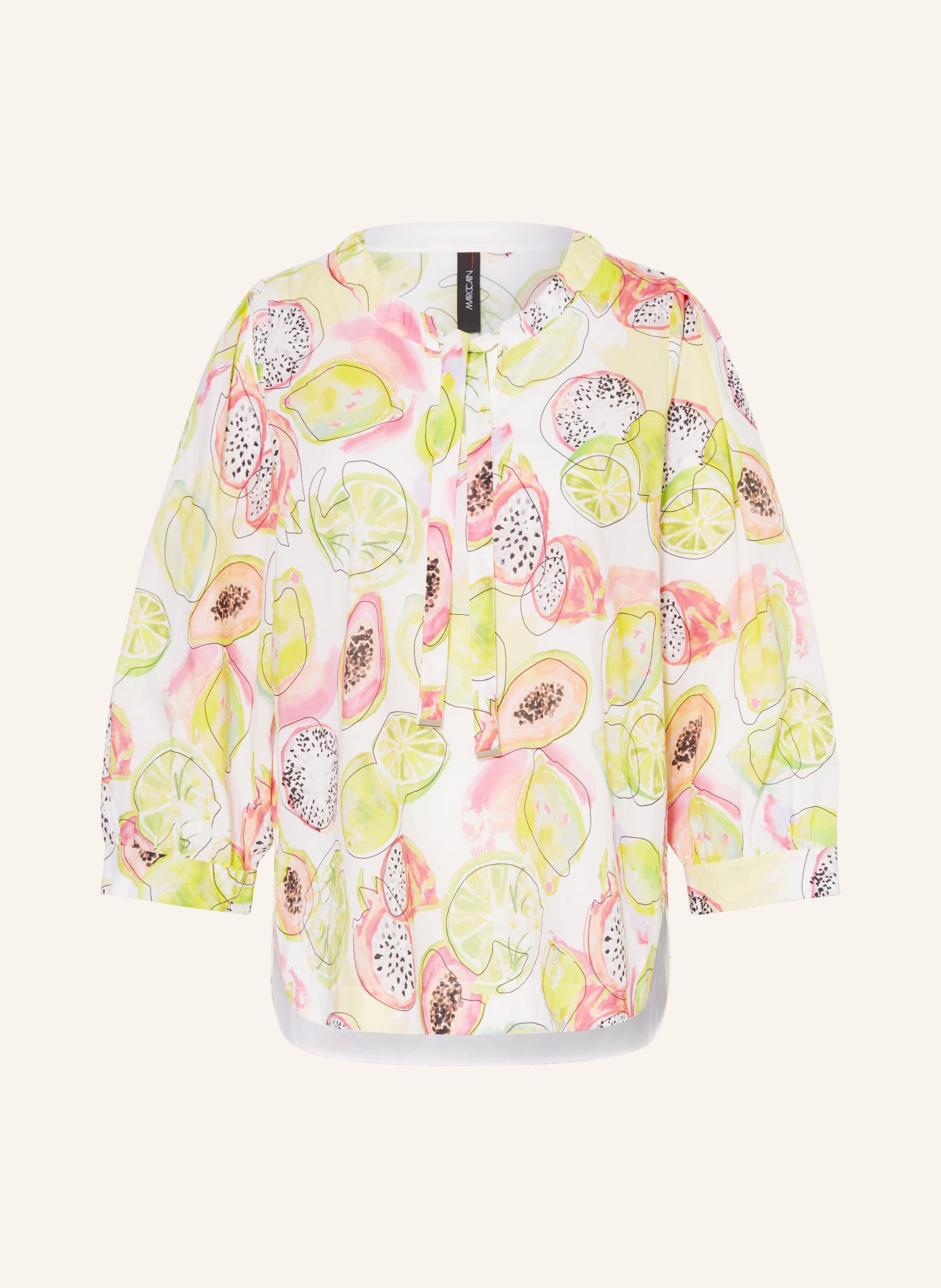 MARC CAIN Shirt blouse with 3/4 sleeves, Color: 420 pale lemon (Image 1)