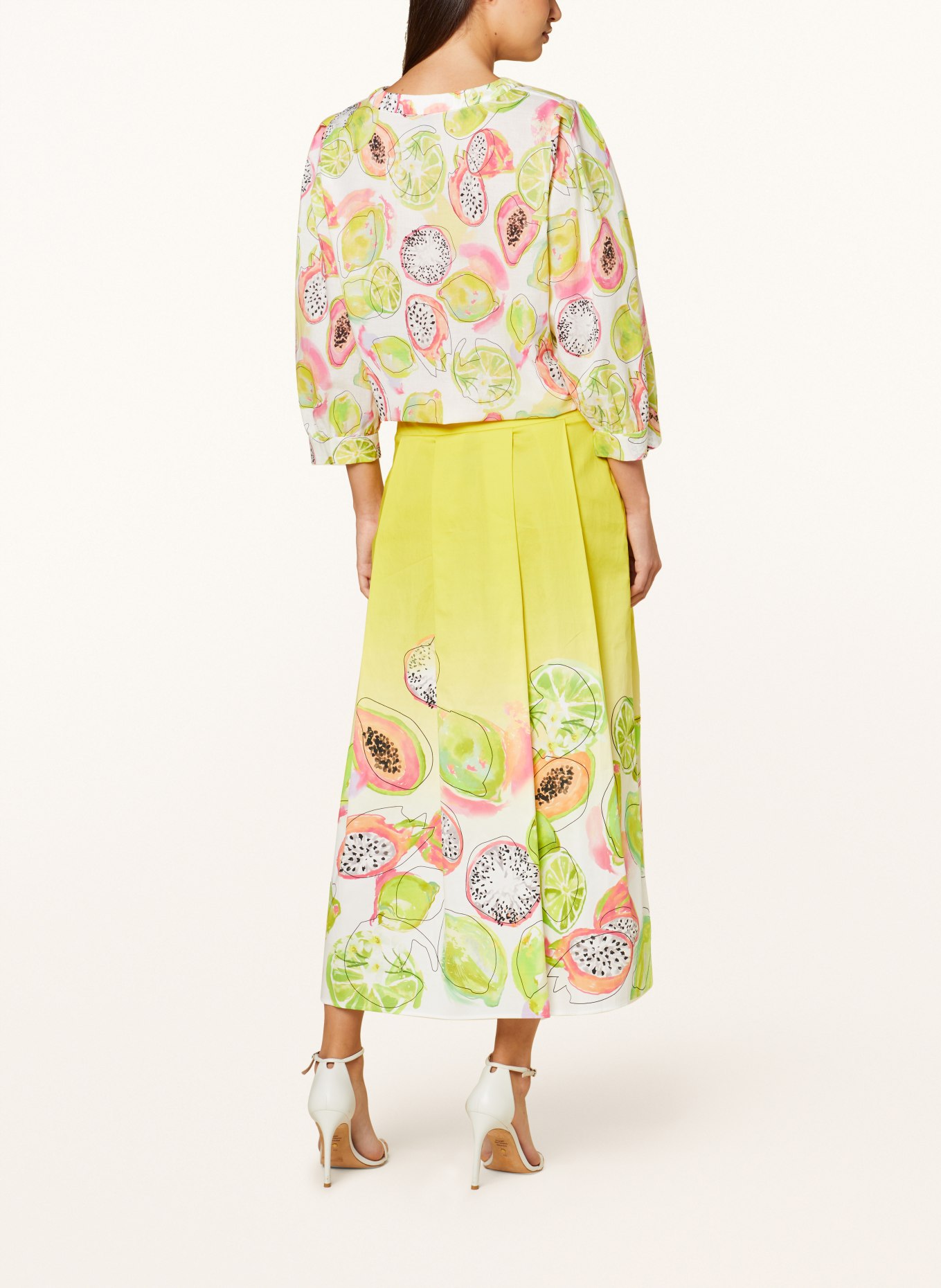 MARC CAIN Shirt blouse with 3/4 sleeves, Color: 420 pale lemon (Image 3)
