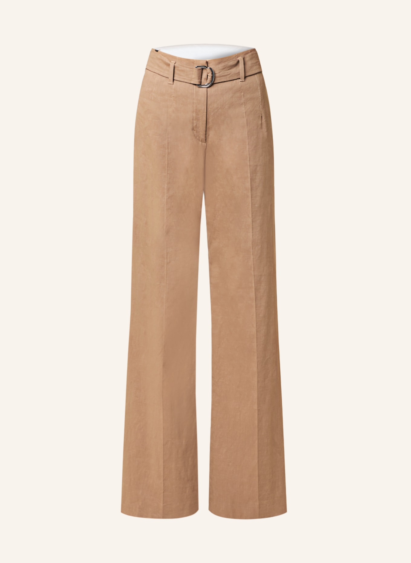 BOSS Wide leg trousers TASENA with linen, Color: LIGHT BROWN (Image 1)