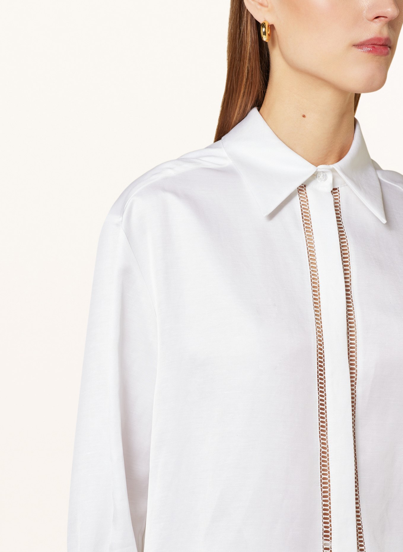 BOSS Shirt blouse BEINA with linen, Color: ECRU (Image 4)