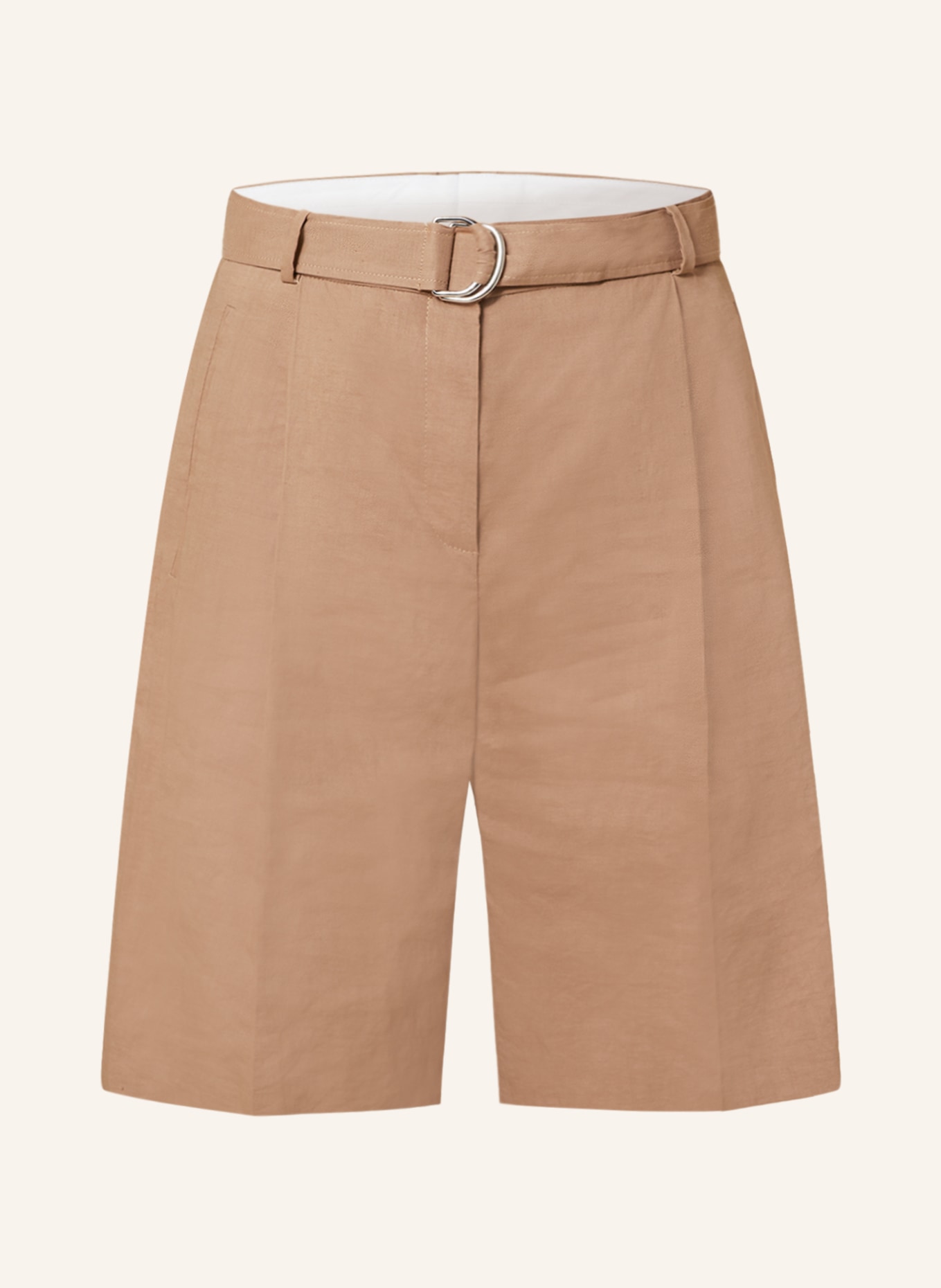 BOSS Shorts TANNAH with linen, Color: LIGHT BROWN (Image 1)