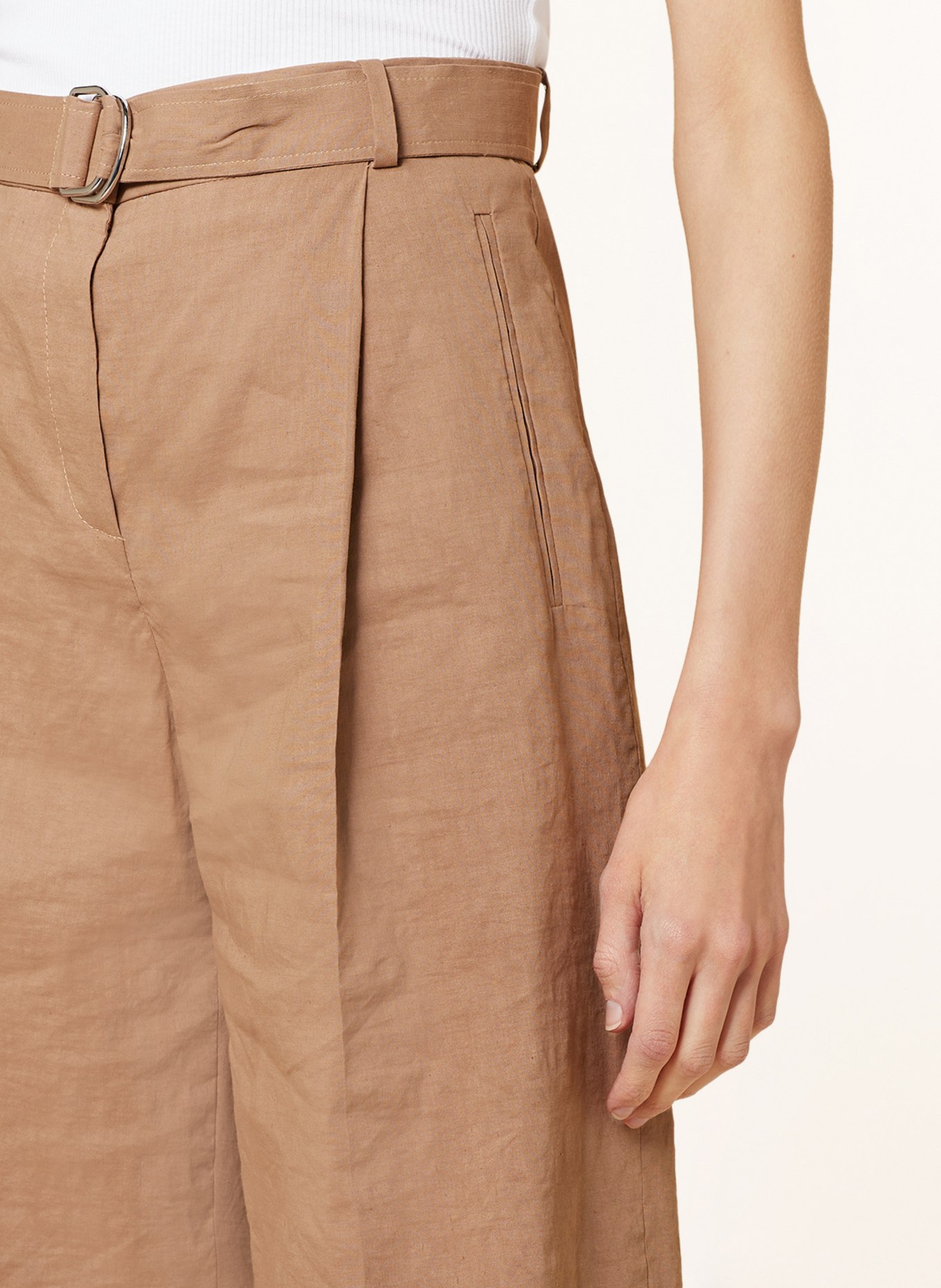 BOSS Shorts TANNAH with linen, Color: LIGHT BROWN (Image 5)
