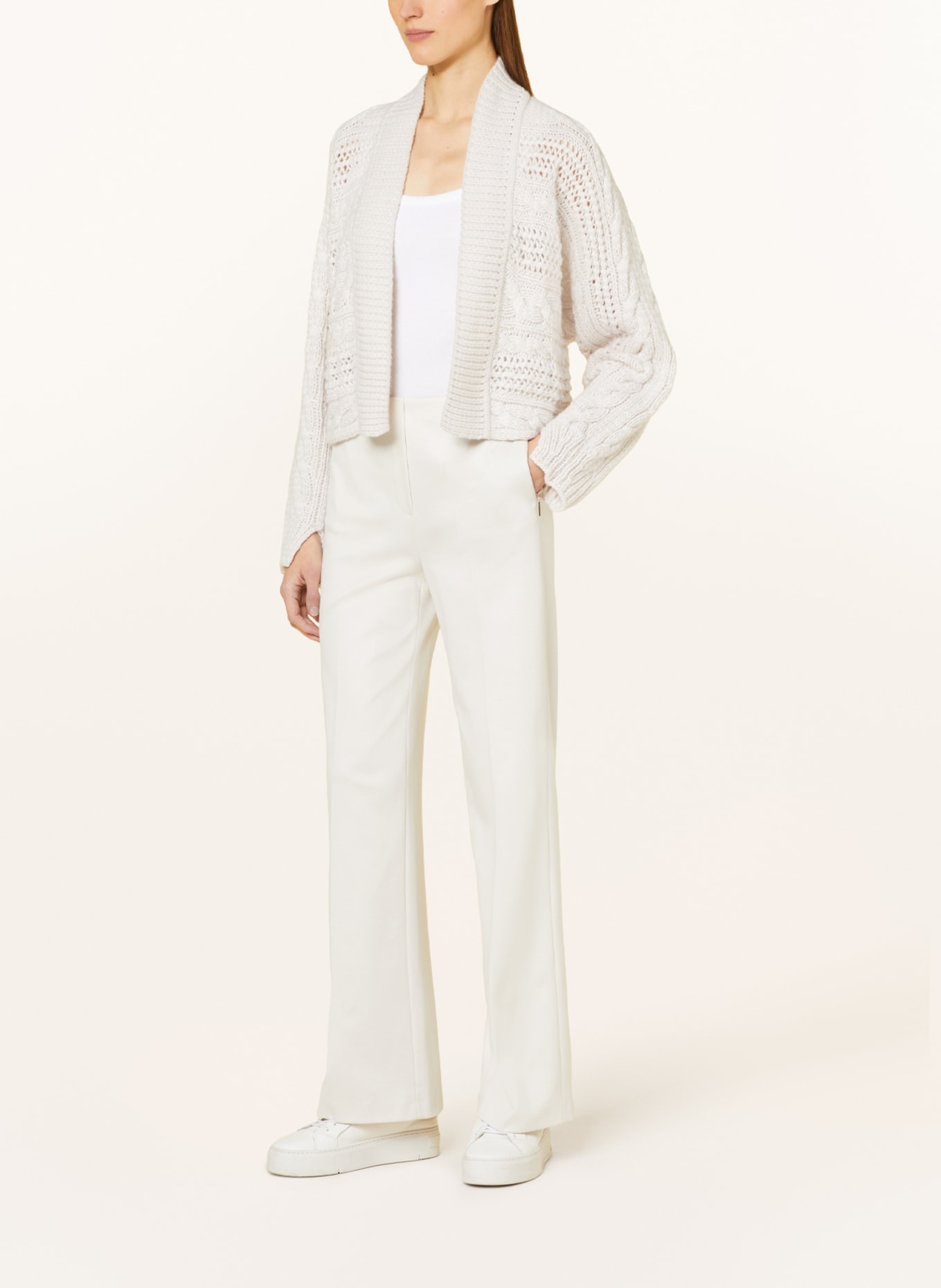 MARC CAIN Knit cardigan with cashmere, Color: 182 smoke (Image 2)