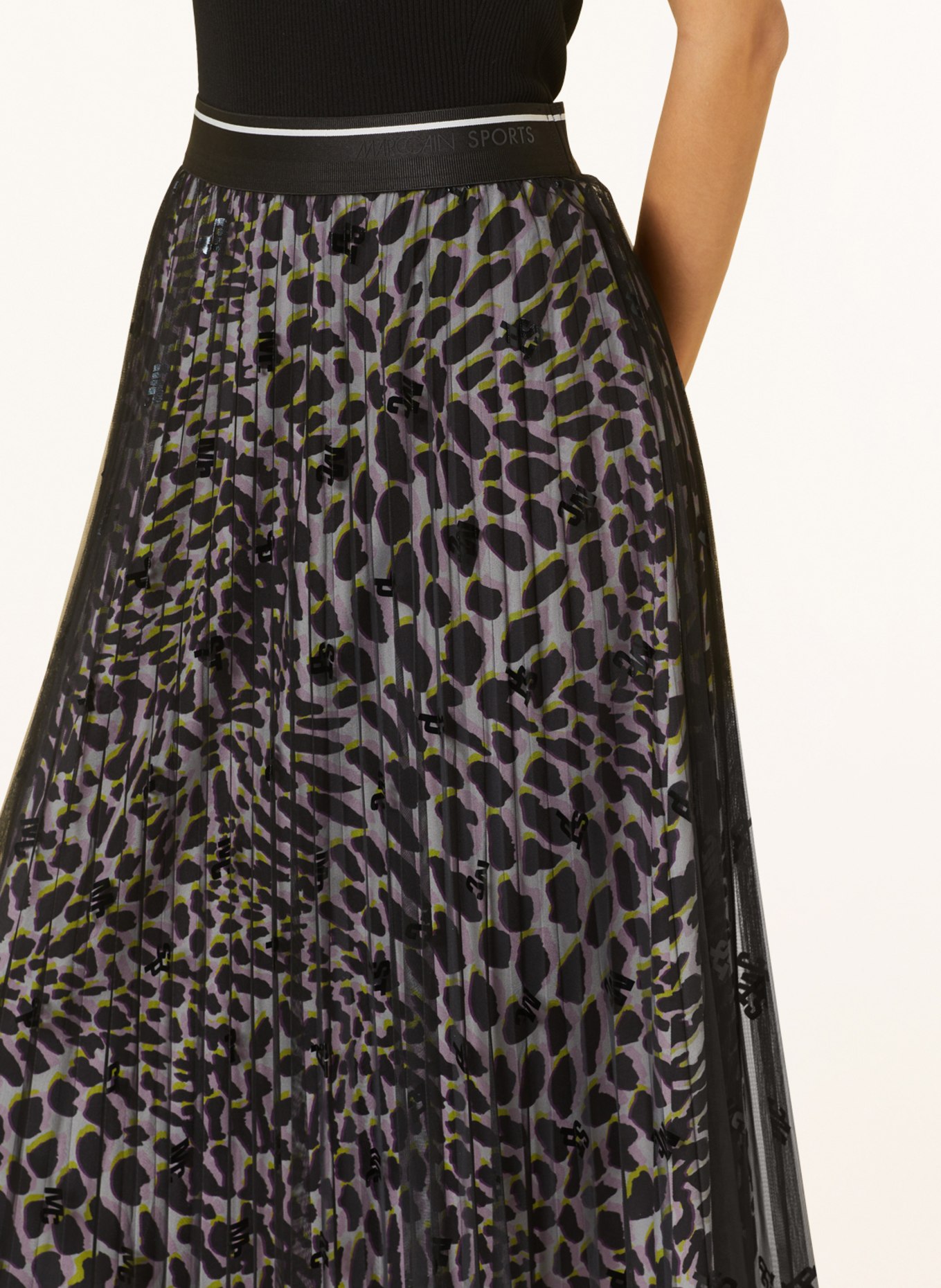MARC CAIN Tylová sukně, Barva: 900 BLACK (Obrázek 4)