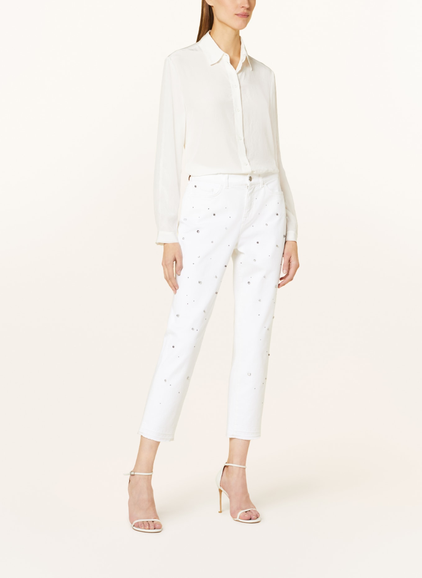 MARC CAIN 7/8 jeans with decorative gems, Color: 110 off (Image 2)
