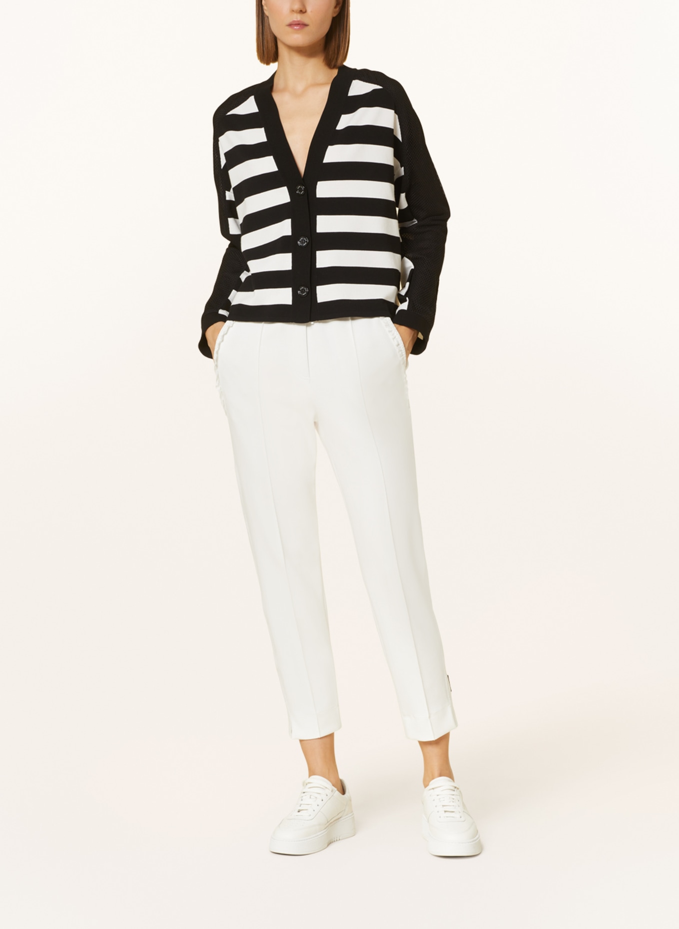MARC CAIN Cardigan, Color: 190 white and black (Image 2)