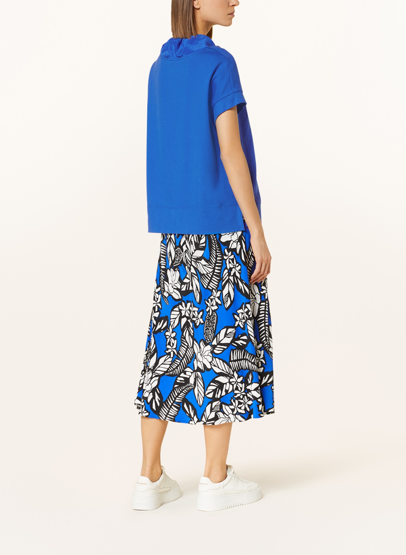 MARC CAIN T-shirt in mixed materials, Color: 365 bright royal blue (Image 3)