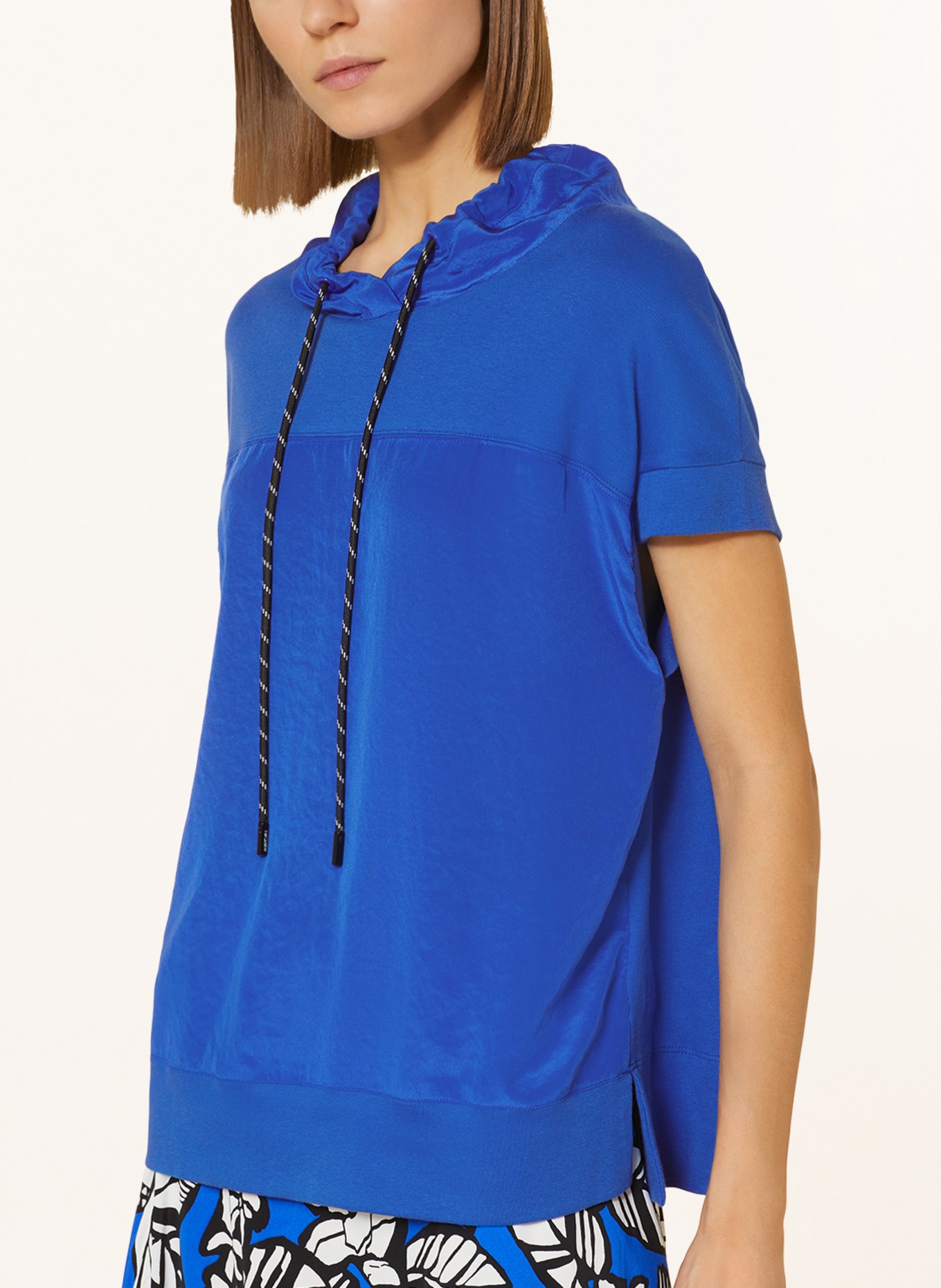 MARC CAIN T-shirt in mixed materials, Color: 365 bright royal blue (Image 4)