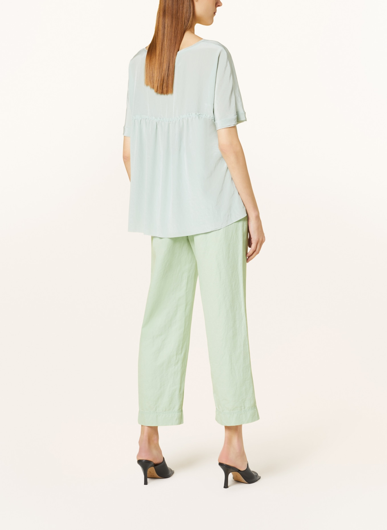 MARC CAIN Culottes with linen, Color: 509 soft sage (Image 3)