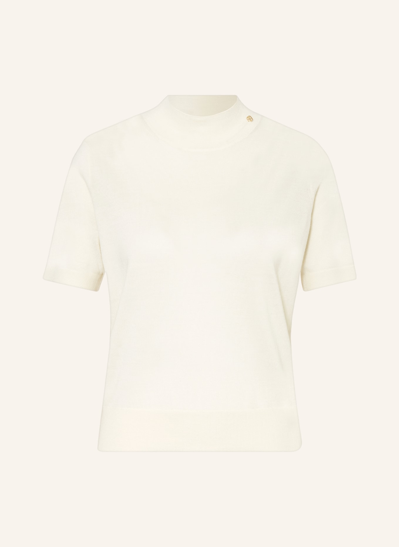 ANINE BING Dzianinowa koszulka MONIQUE z wełny merino, Kolor: ECRU (Obrazek 1)