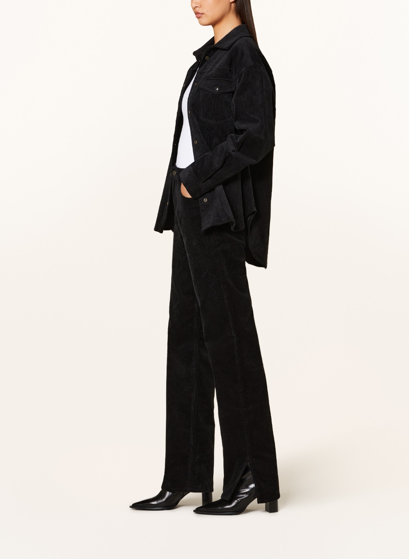ANINE BING Corduroy trousers ROY, Color: BLACK BLACK (Image 4)