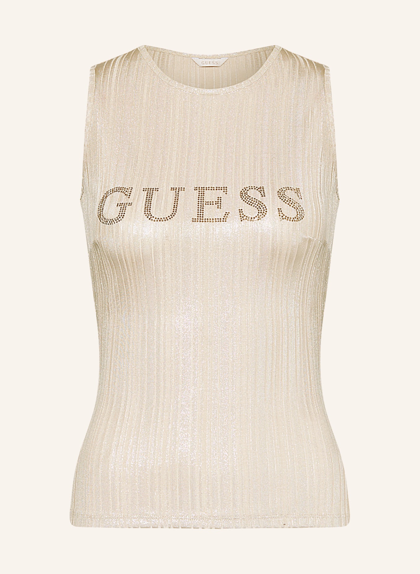 GUESS Top CRISTINA with decorative gems, Color: BEIGE (Image 1)