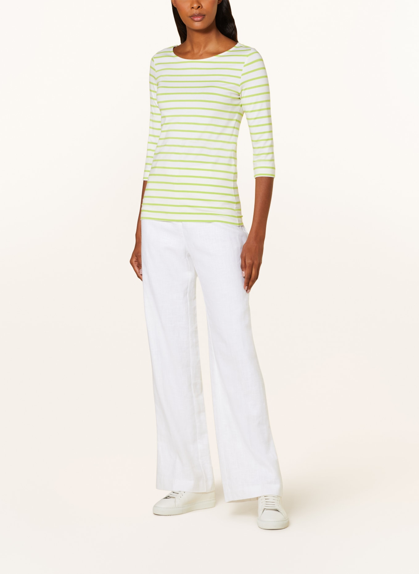 darling harbour Shirt with 3/4 sleeves, Color: WEISS/LIMETTENGRÜN (Image 2)