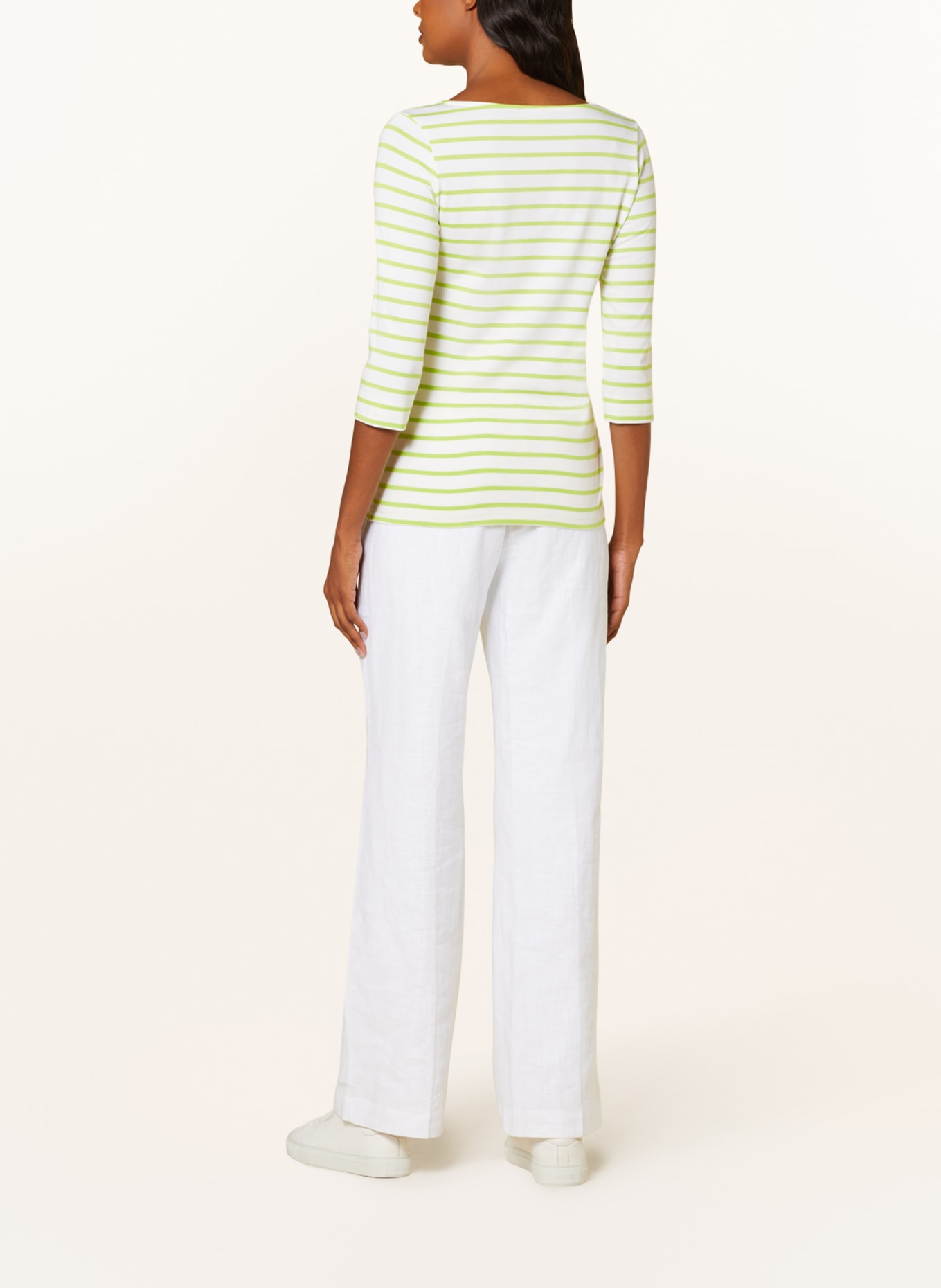 darling harbour Shirt with 3/4 sleeves, Color: WEISS/LIMETTENGRÜN (Image 3)