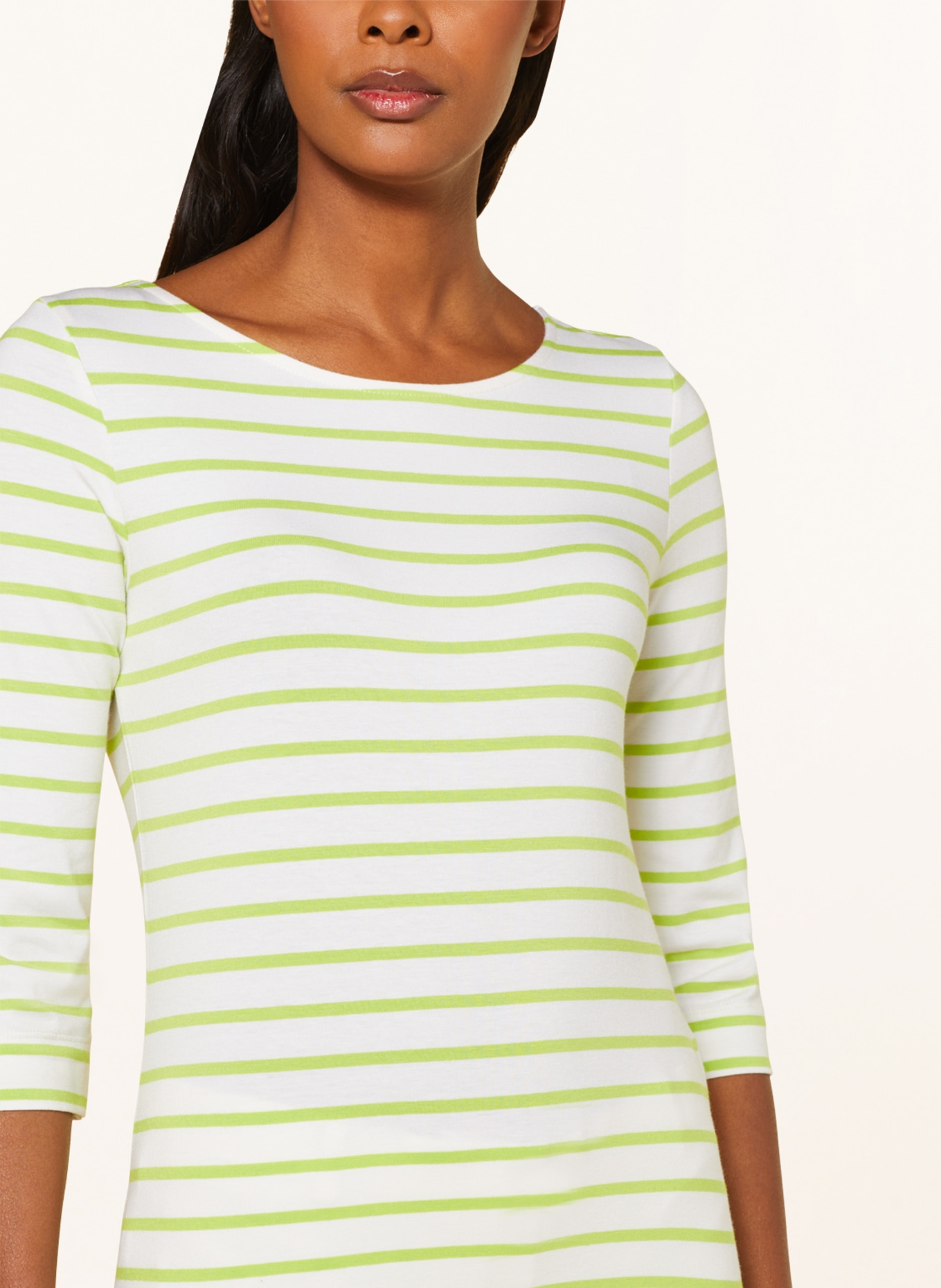darling harbour Shirt with 3/4 sleeves, Color: WEISS/LIMETTENGRÜN (Image 4)