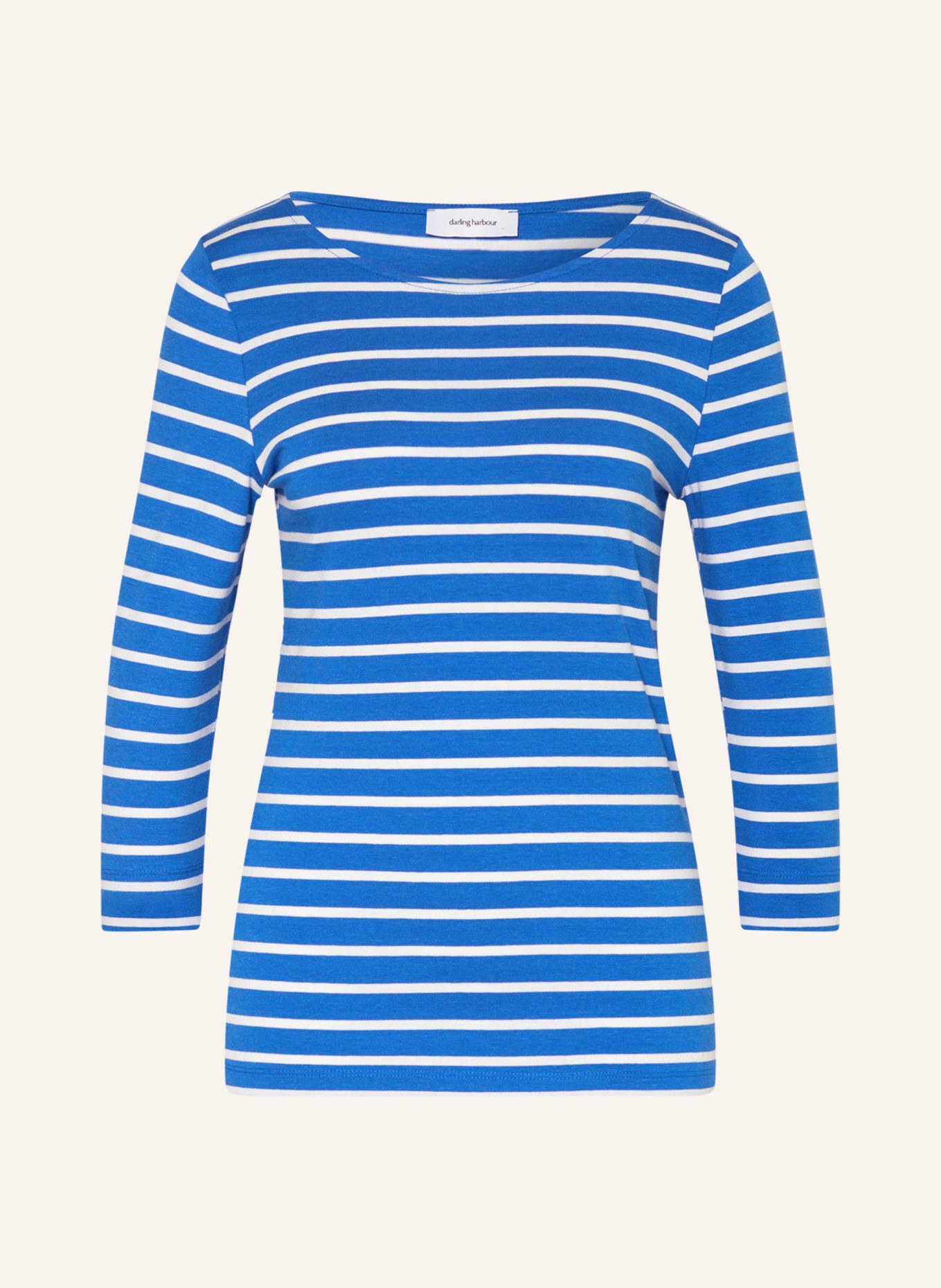 darling harbour Shirt mit 3/4-Arm: BLAU / WEISS