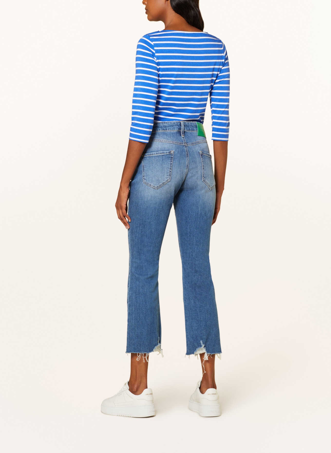 darling harbour Shirt mit 3/4-Arm: BLAU / WEISS