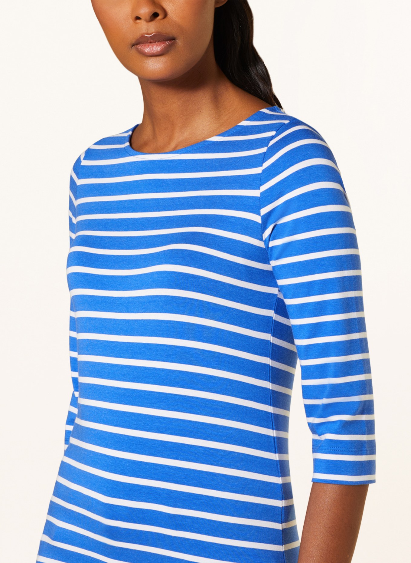 darling harbour Shirt mit 3/4-Arm: BLAU / WEISS