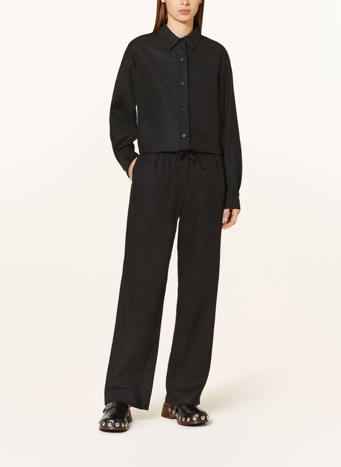 SAMSØE  SAMSØE Linen trousers HOYS, Color: BLACK (Image 2)
