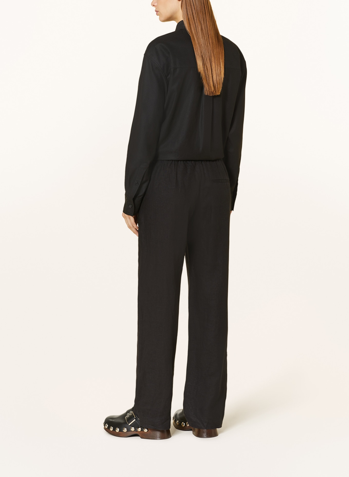 SAMSØE  SAMSØE Linen trousers HOYS, Color: BLACK (Image 3)