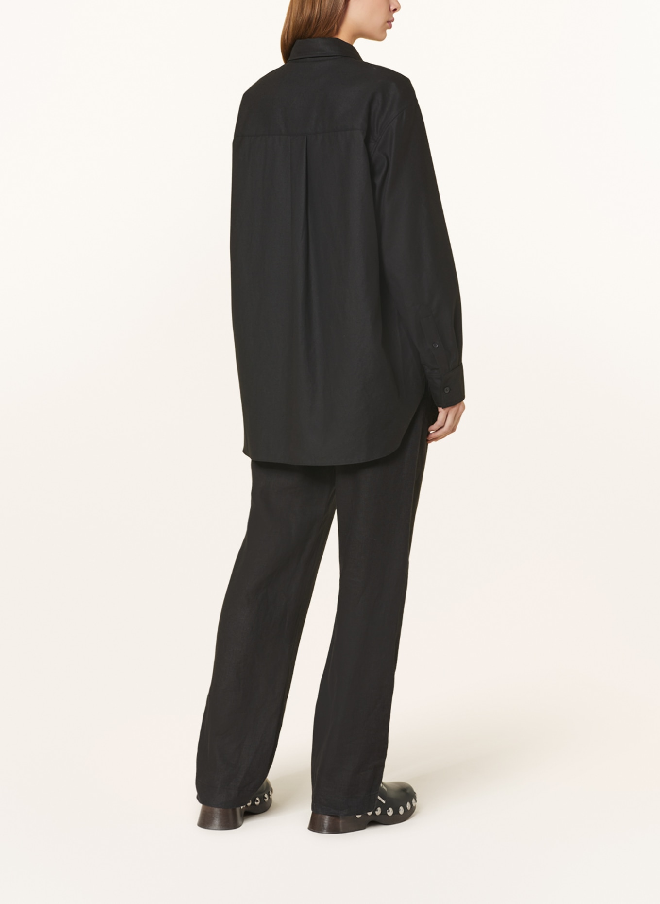 SAMSØE  SAMSØE Oversized shirt blouse SALOVA in linen, Color: BLACK (Image 3)