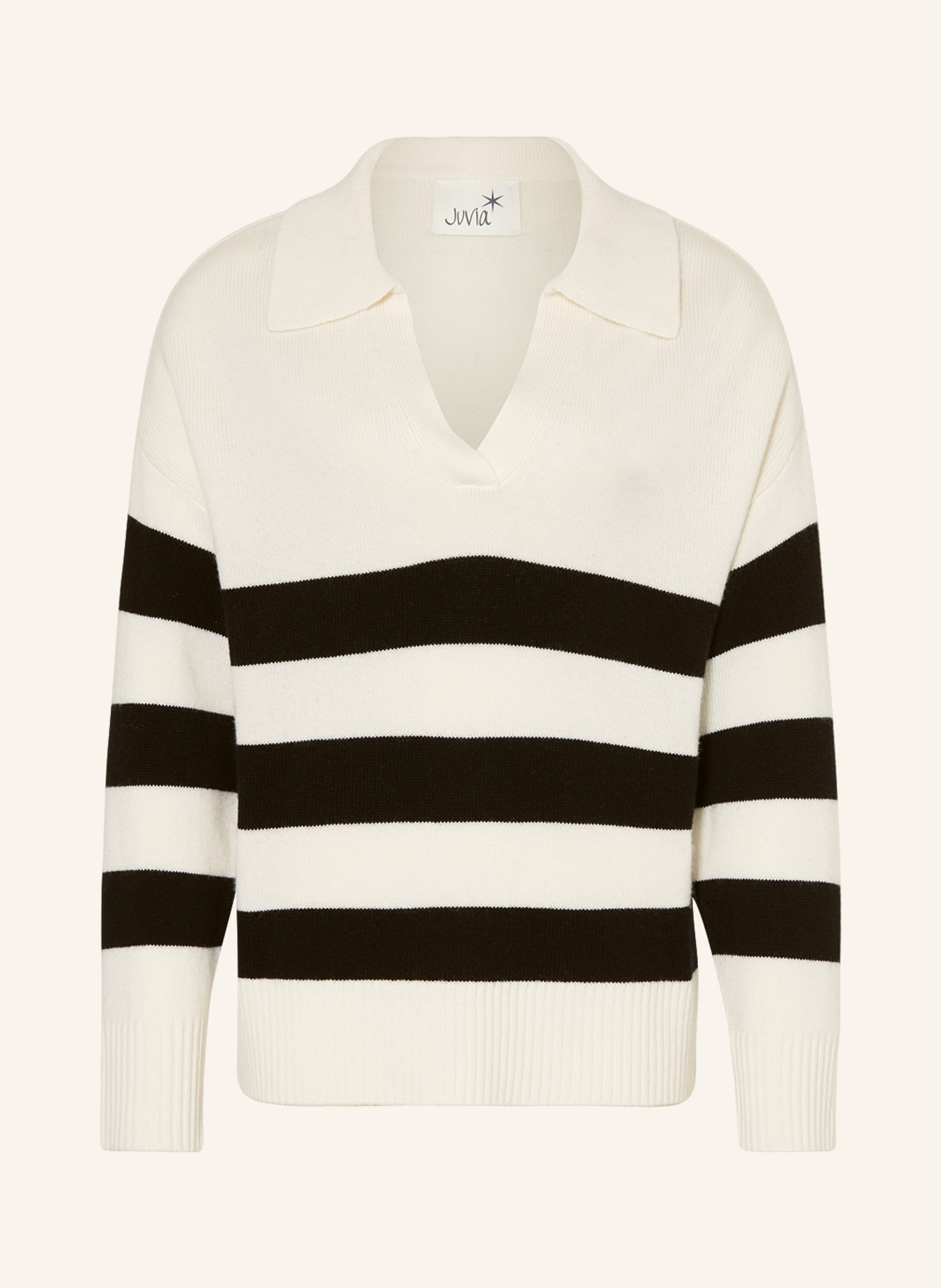 Juvia Oversized sweater ELVIRA, Color: ECRU/ BLACK (Image 1)