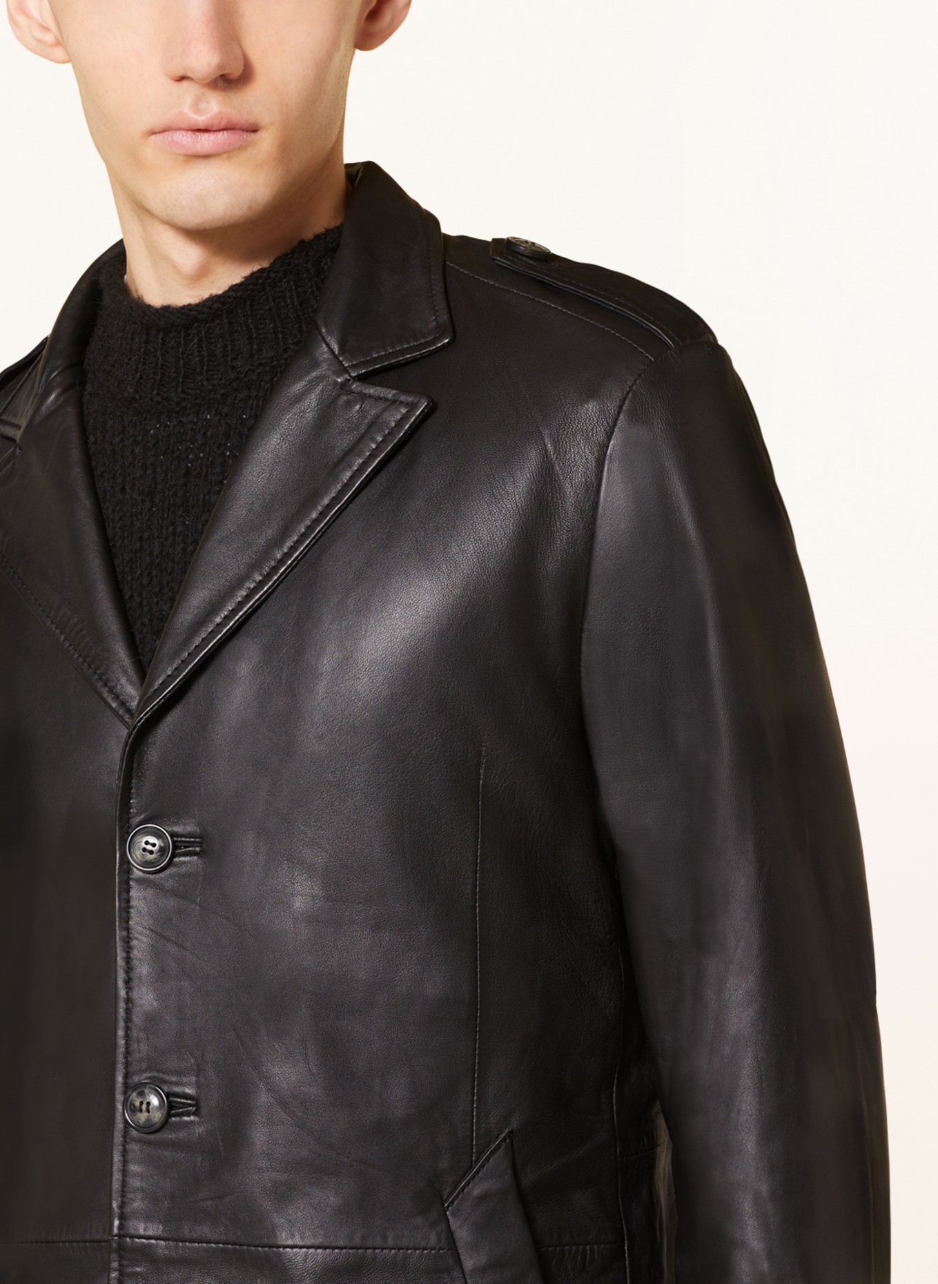 goosecraft Leather coat KAI, Color: BLACK (Image 4)