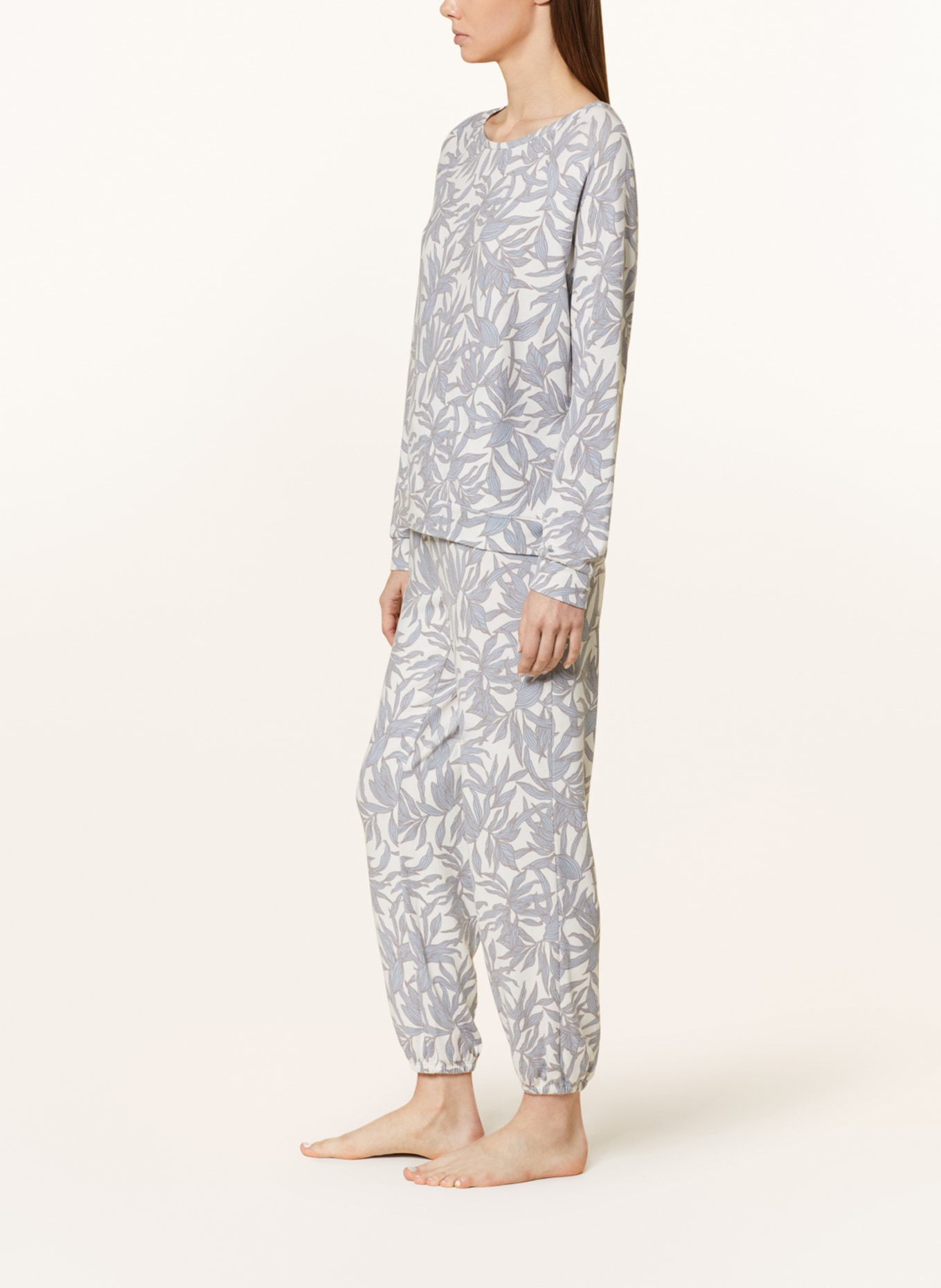 Juvia Pajama pants, Color: ECRU/ LIGHT BLUE (Image 4)