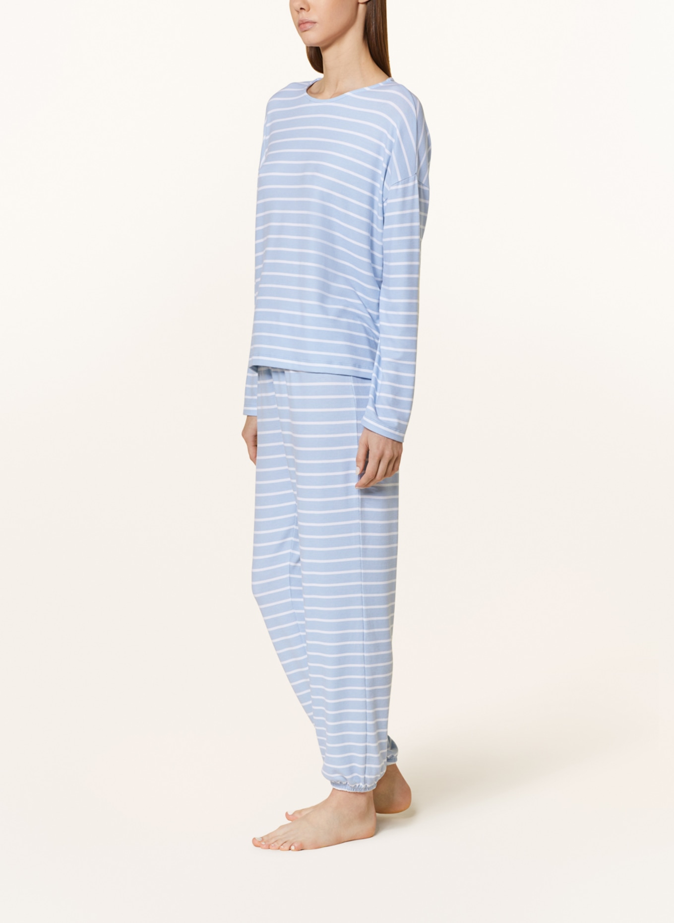 Juvia Pajama pants, Color: LIGHT BLUE/ WHITE (Image 4)