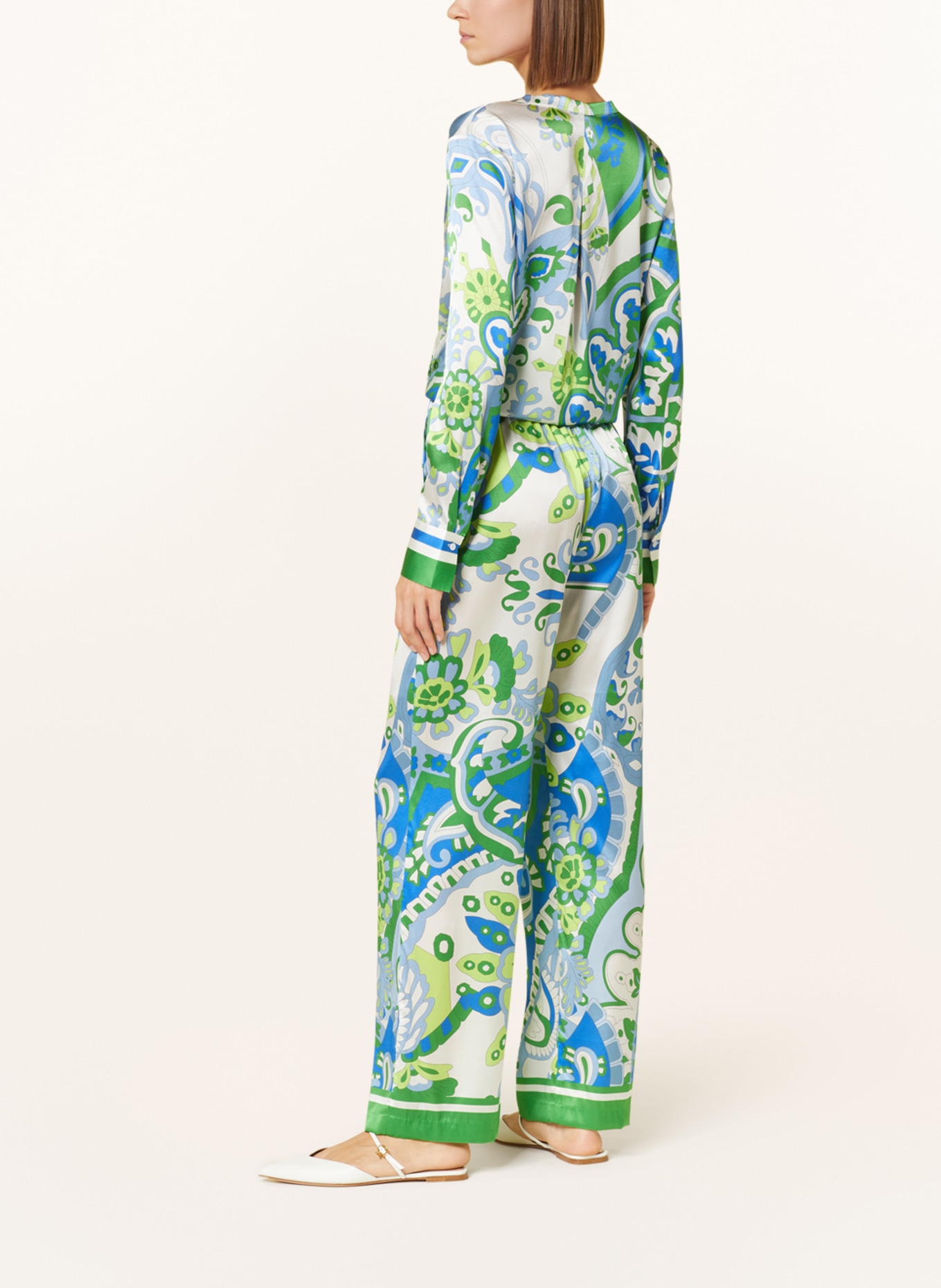 darling harbour Wide leg trousers made of silk, Color: KORNBLUME (Image 3)