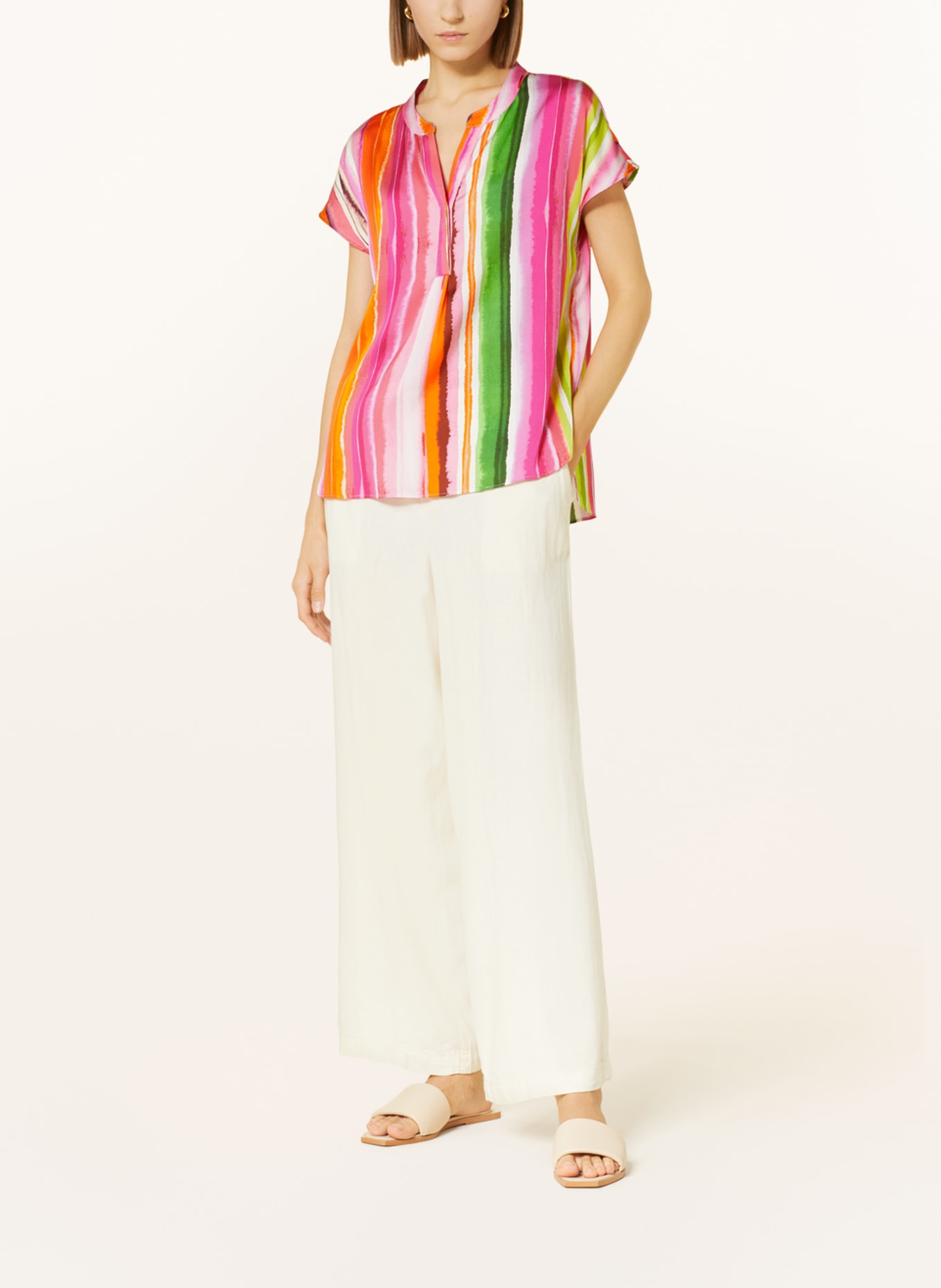 darling harbour Shirt blouse in silk, Color: PINK/ORANGE (Image 2)