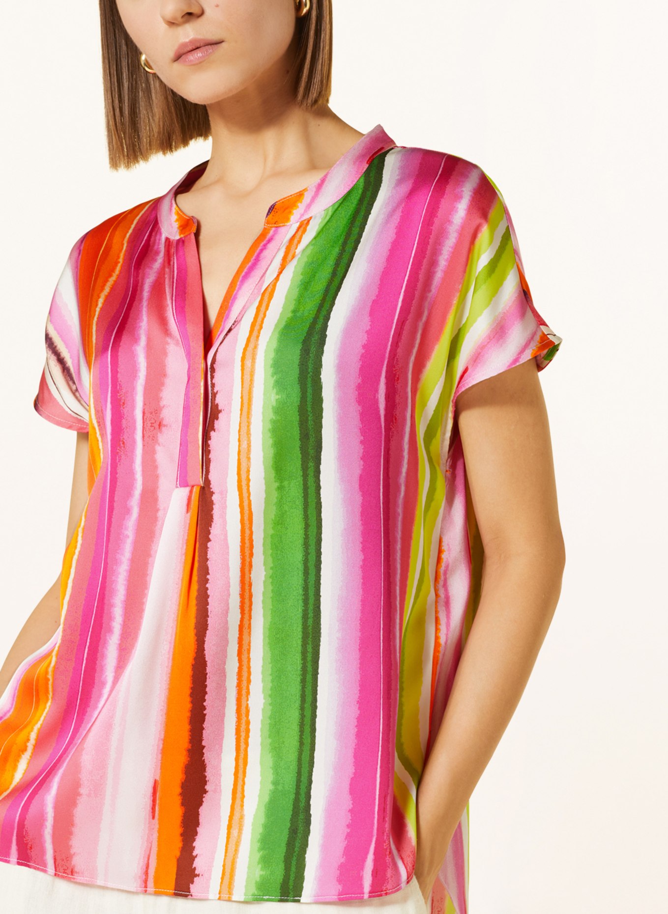darling harbour Shirt blouse in silk, Color: PINK/ORANGE (Image 4)