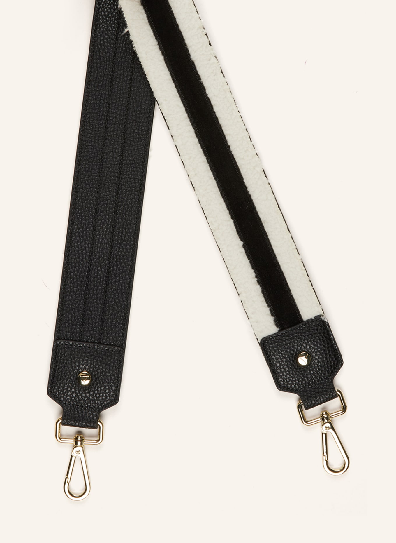 HEY MARLY Shoulder straps TEDDY, Color: ECRU/ BLACK (Image 2)
