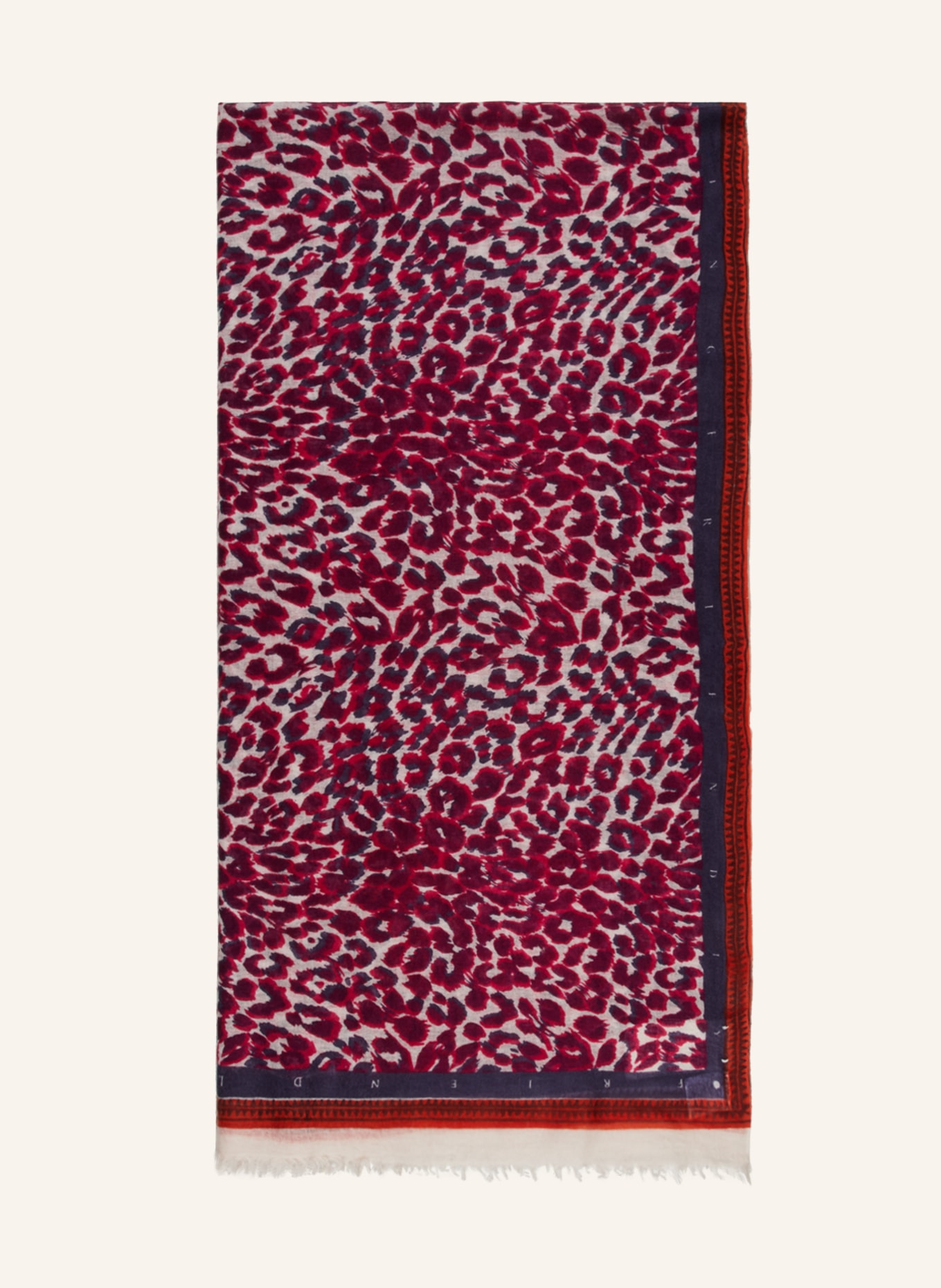 friendly hunting Cashmere scarf, Color: PINK/ ECRU/ PURPLE (Image 1)