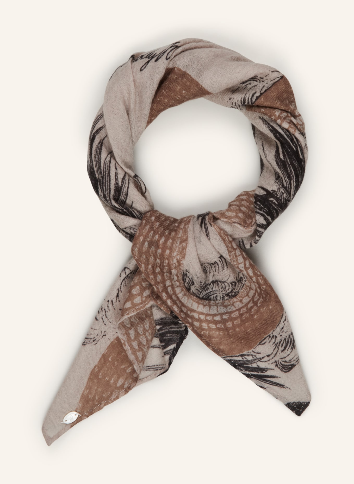 friendly hunting Cashmere scarf, Color: TAUPE/ BEIGE (Image 2)
