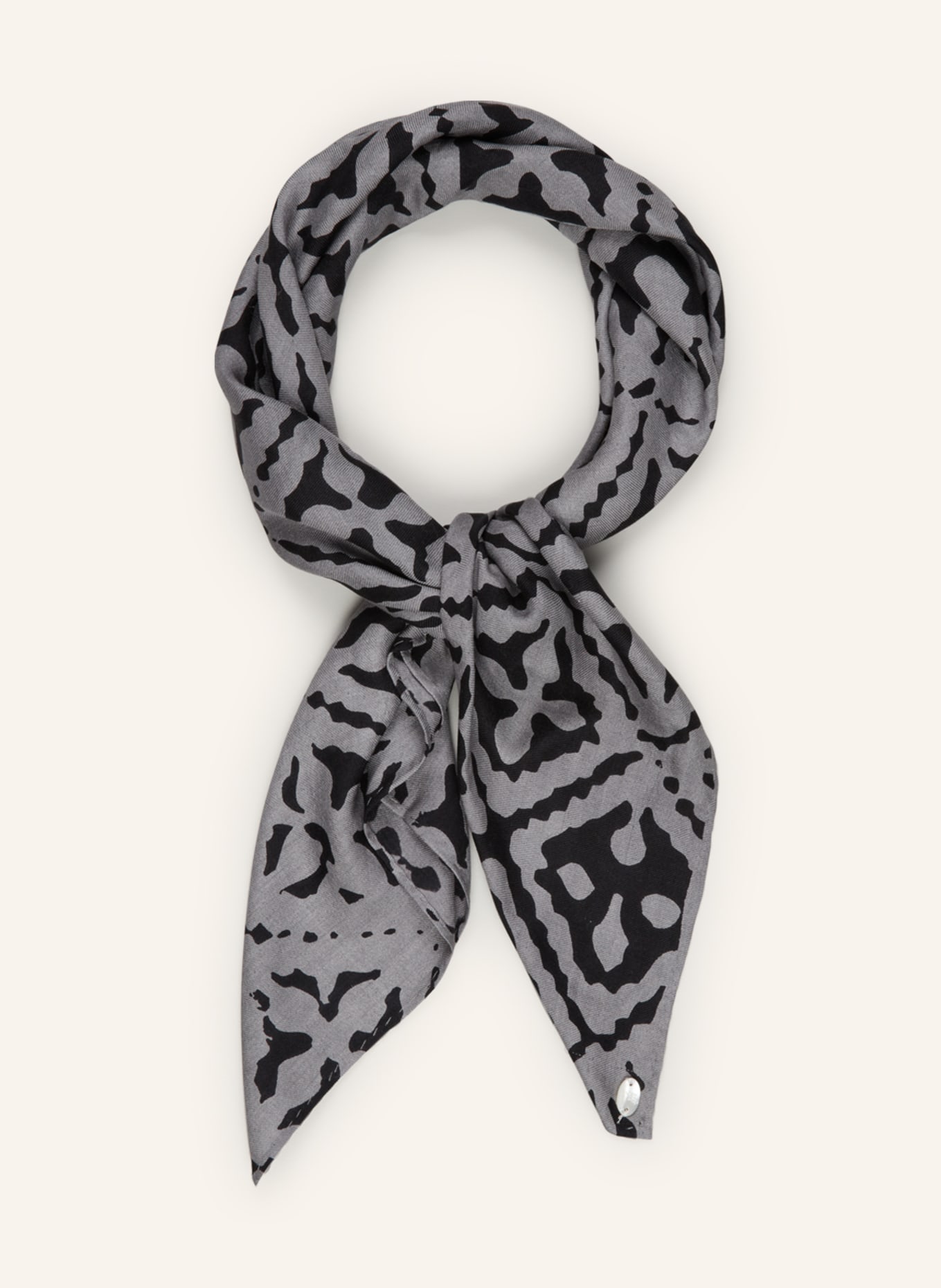 friendly hunting Silk scarf, Color: DARK GRAY/ BLACK (Image 2)
