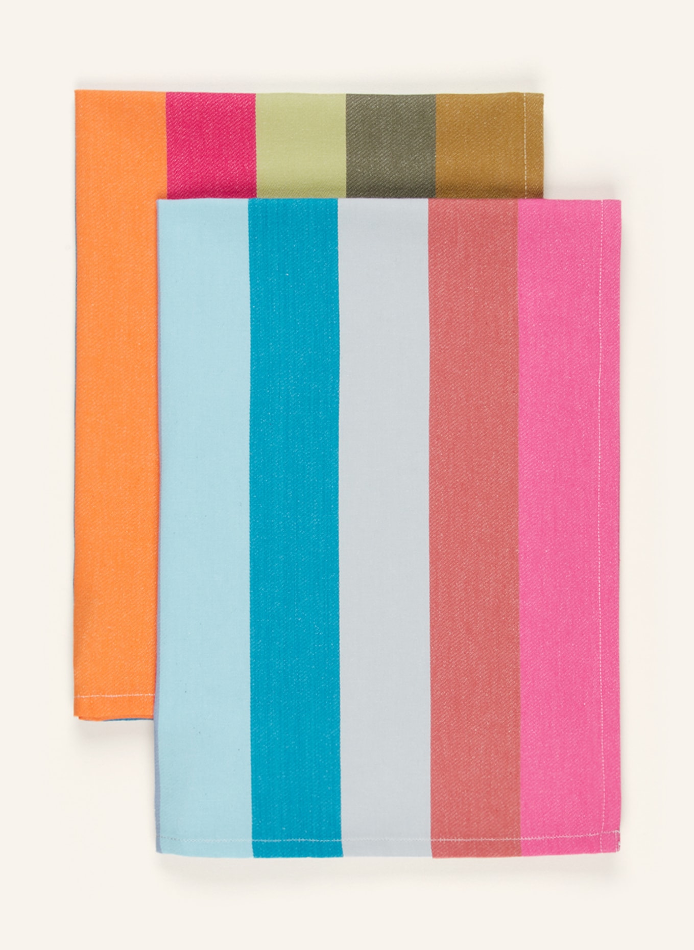 REMEMBER Set of 2 dish towels, Color: TURQUOISE/ MINT/ DARK RED (Image 1)