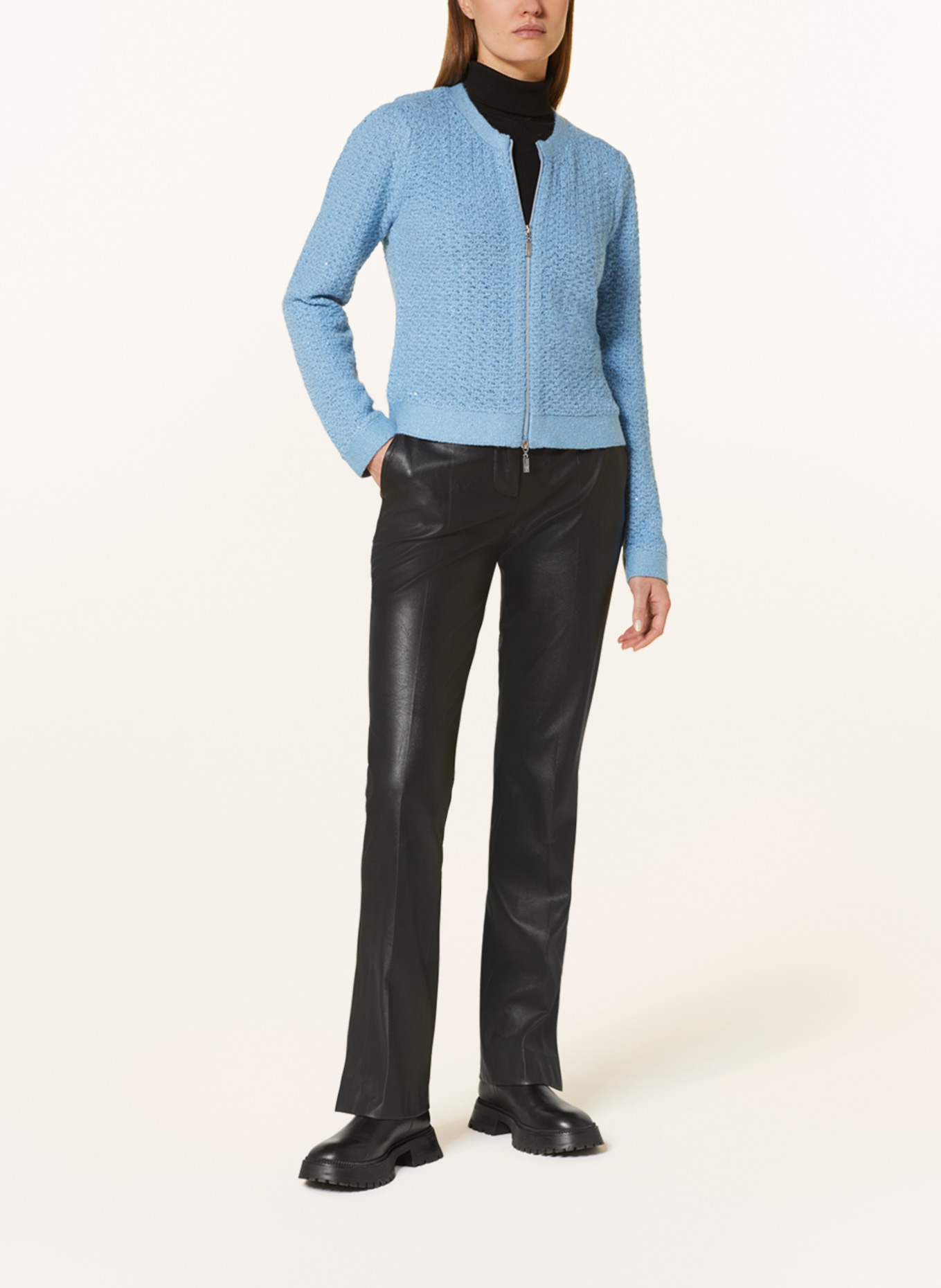 monari Cardigan with glitter thread and Sequins, Color: LIGHT BLUE (Image 2)