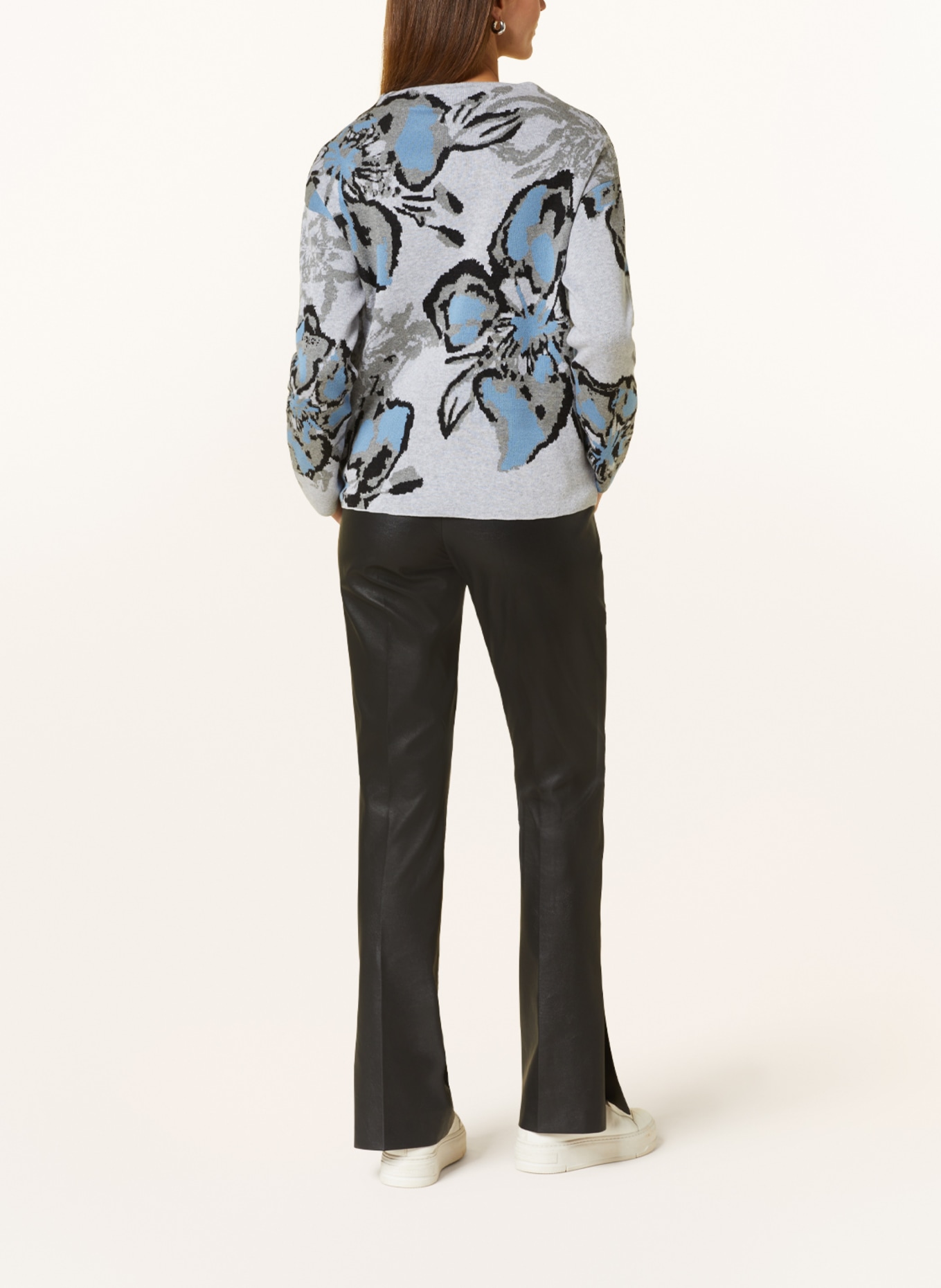 monari Pullover mit Schmucksteinen, Farbe: GRAU/ HELLGRAU/ HELLBLAU (Bild 3)