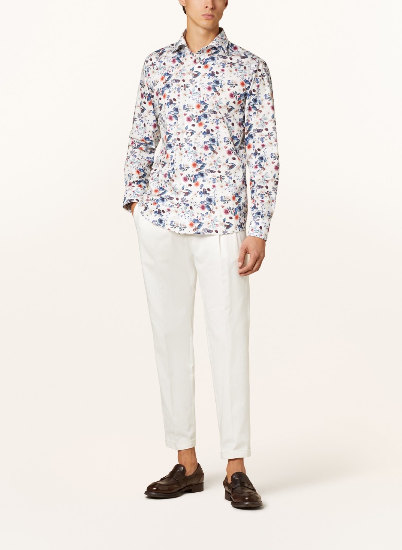 ETON Shirt slim fit, Color: WHITE/ DARK BLUE (Image 2)