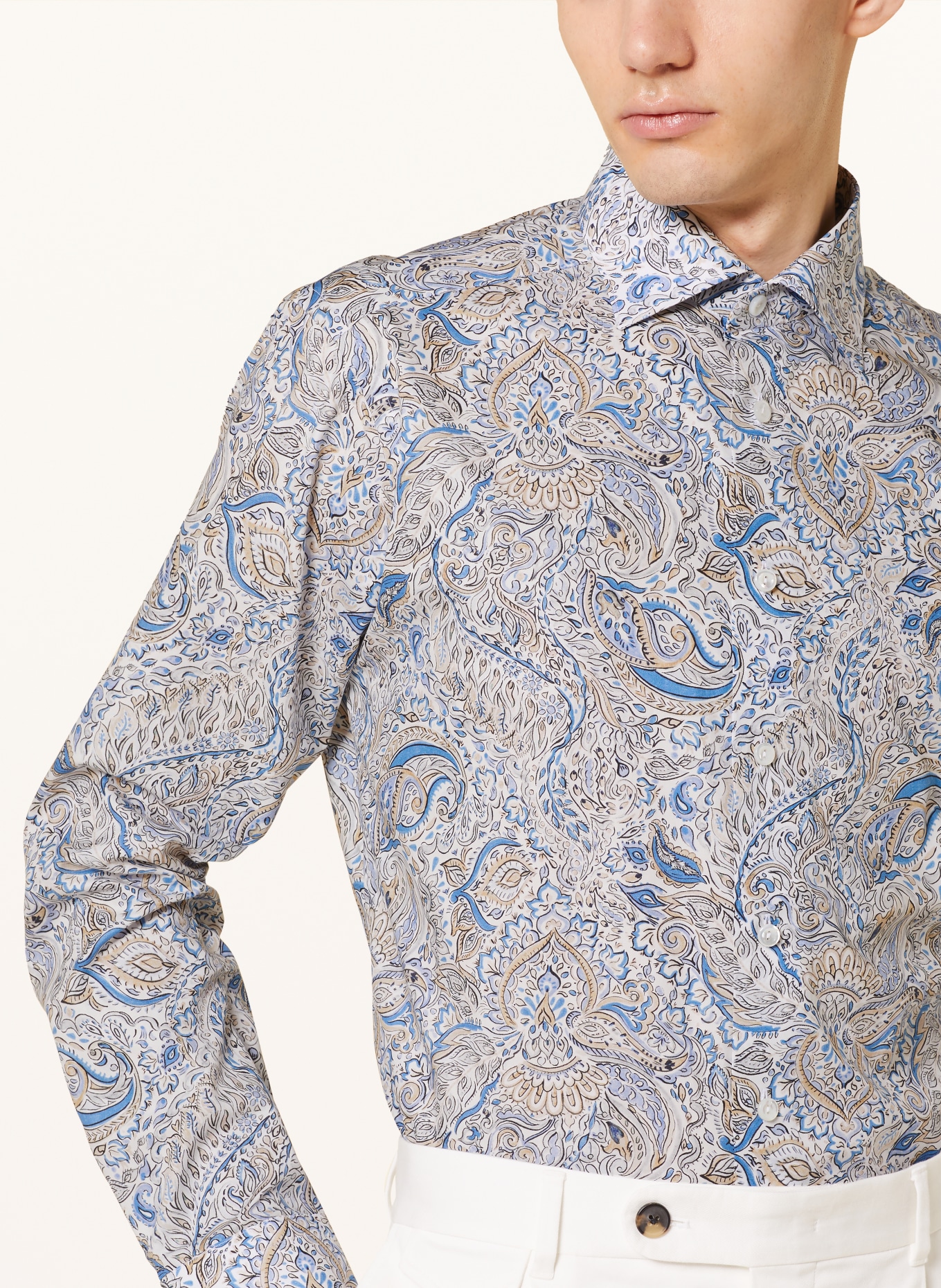ETON Shirt slim fit, Color: LIGHT BLUE/ BEIGE/ WHITE (Image 4)