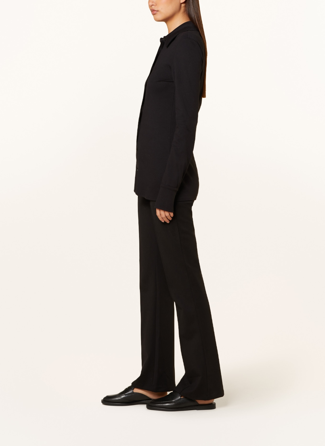 COS Wide leg trousers made of jersey, Color: BLACK (Image 4)