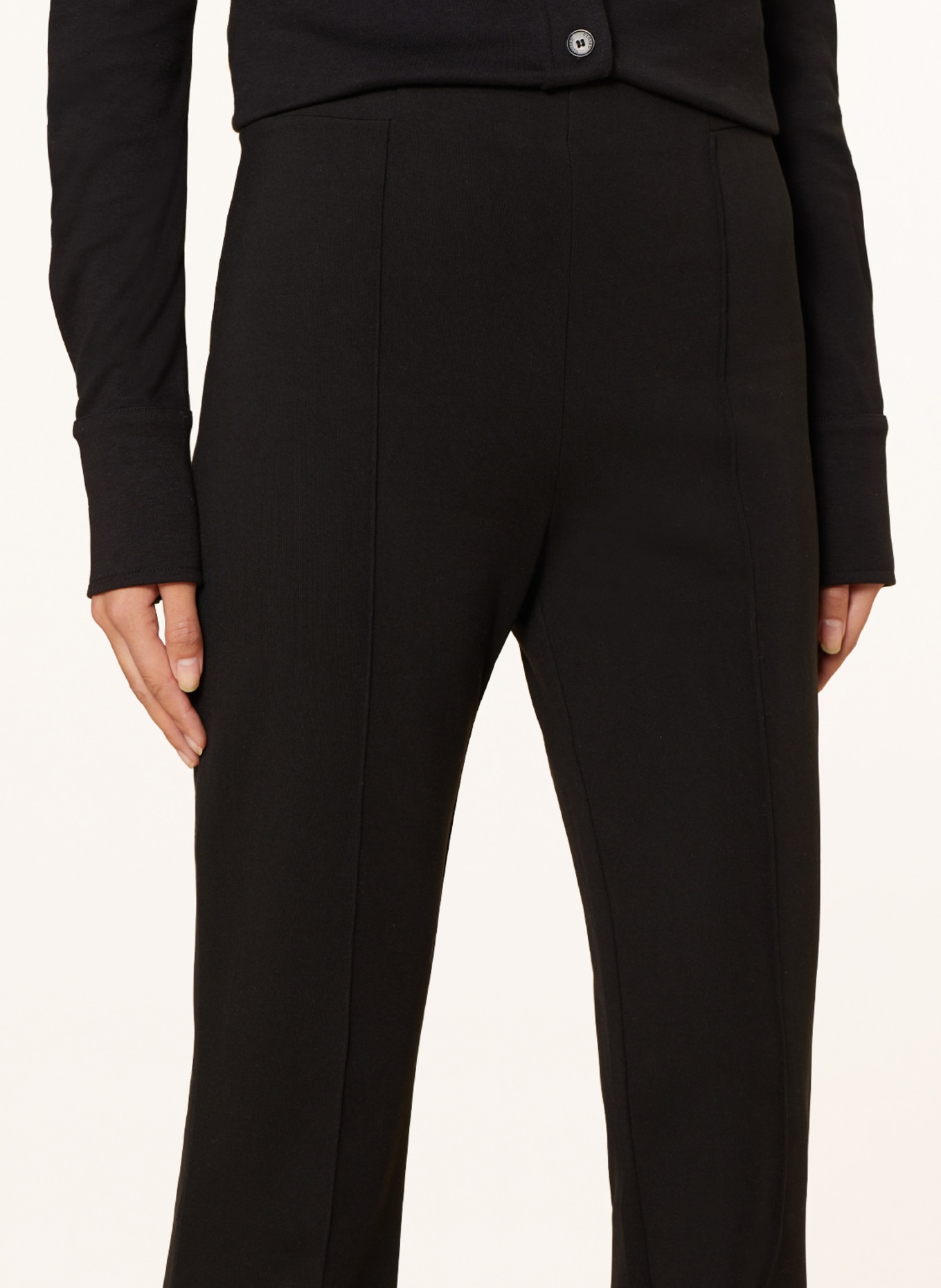 COS Wide leg trousers made of jersey, Color: BLACK (Image 5)