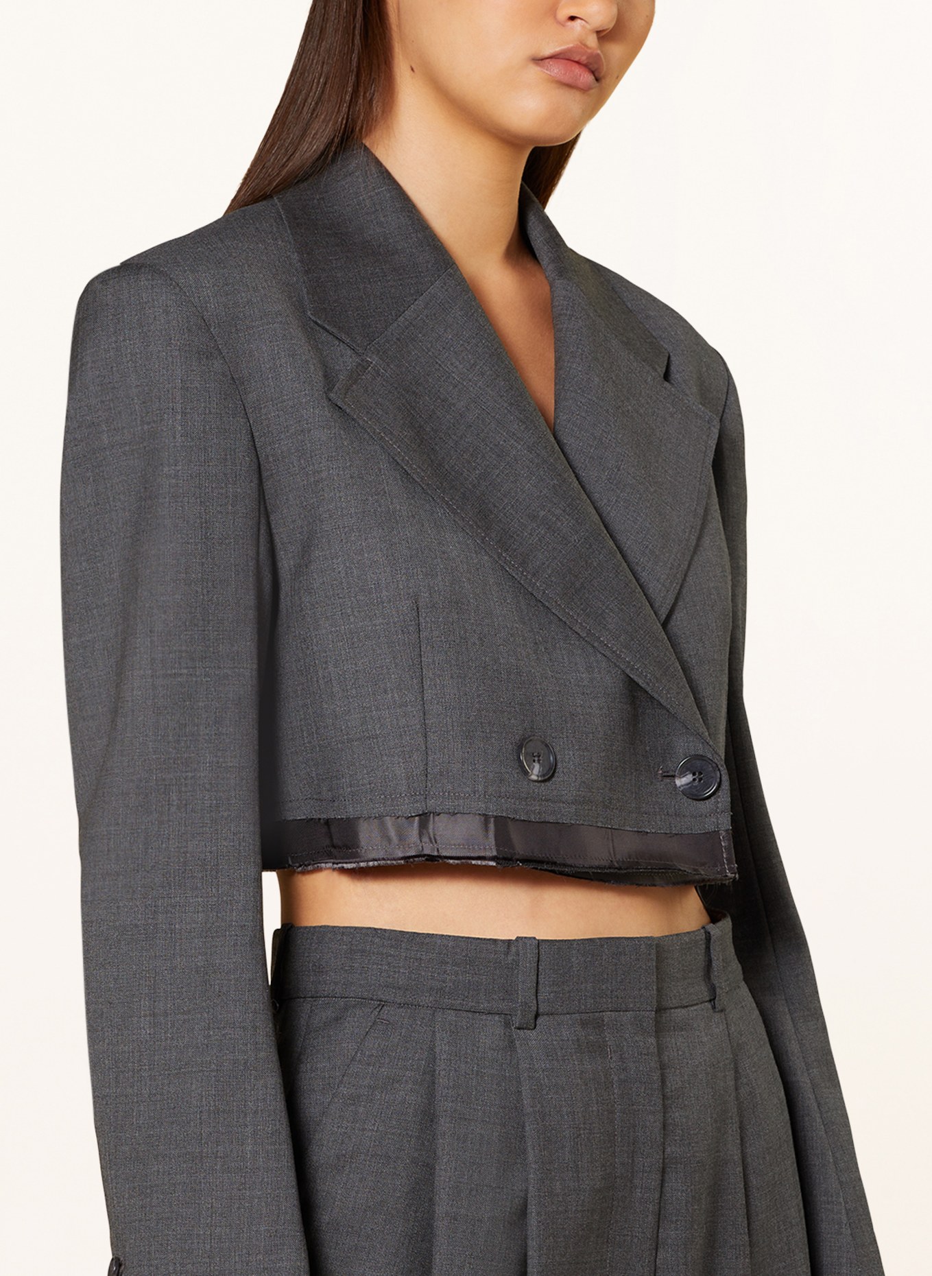 COS Cropped blazer, Color: GRAY (Image 4)