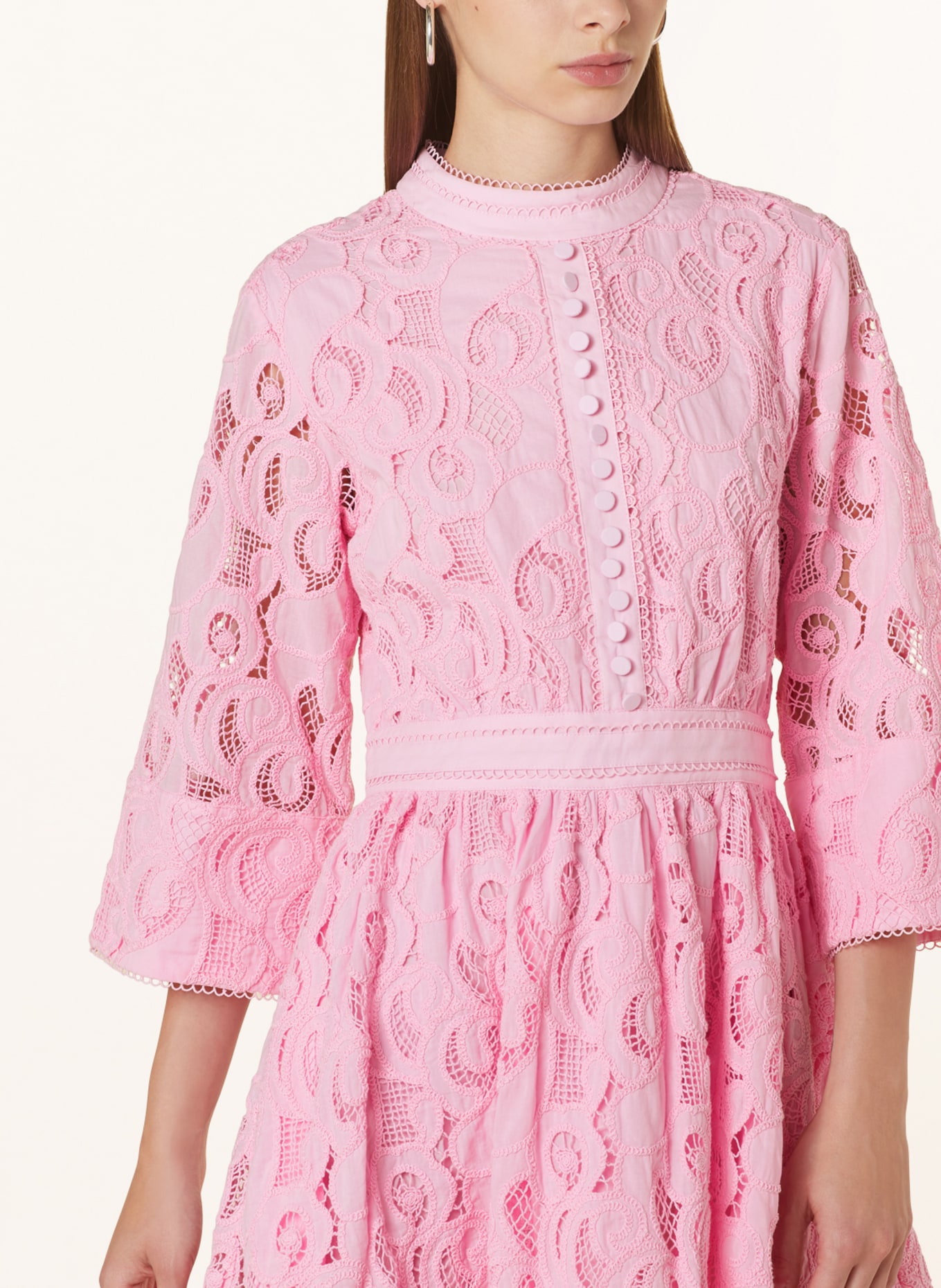 MRS & HUGS Lace dress with 3/4 sleeve, Color: PINK (Image 4)