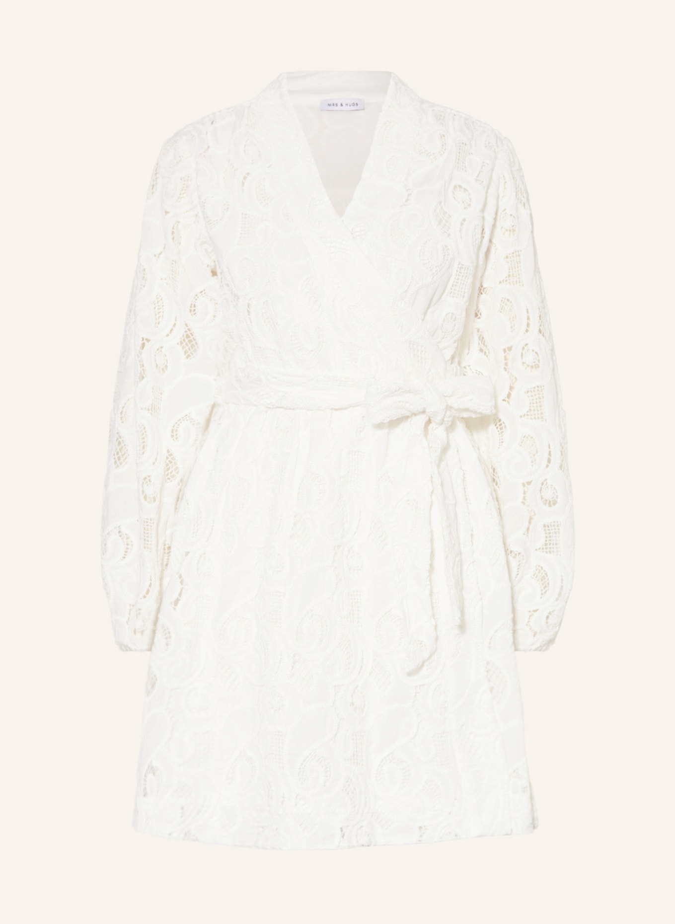 MRS & HUGS Wrap dress made of lace, Color: CREAM (Image 1)