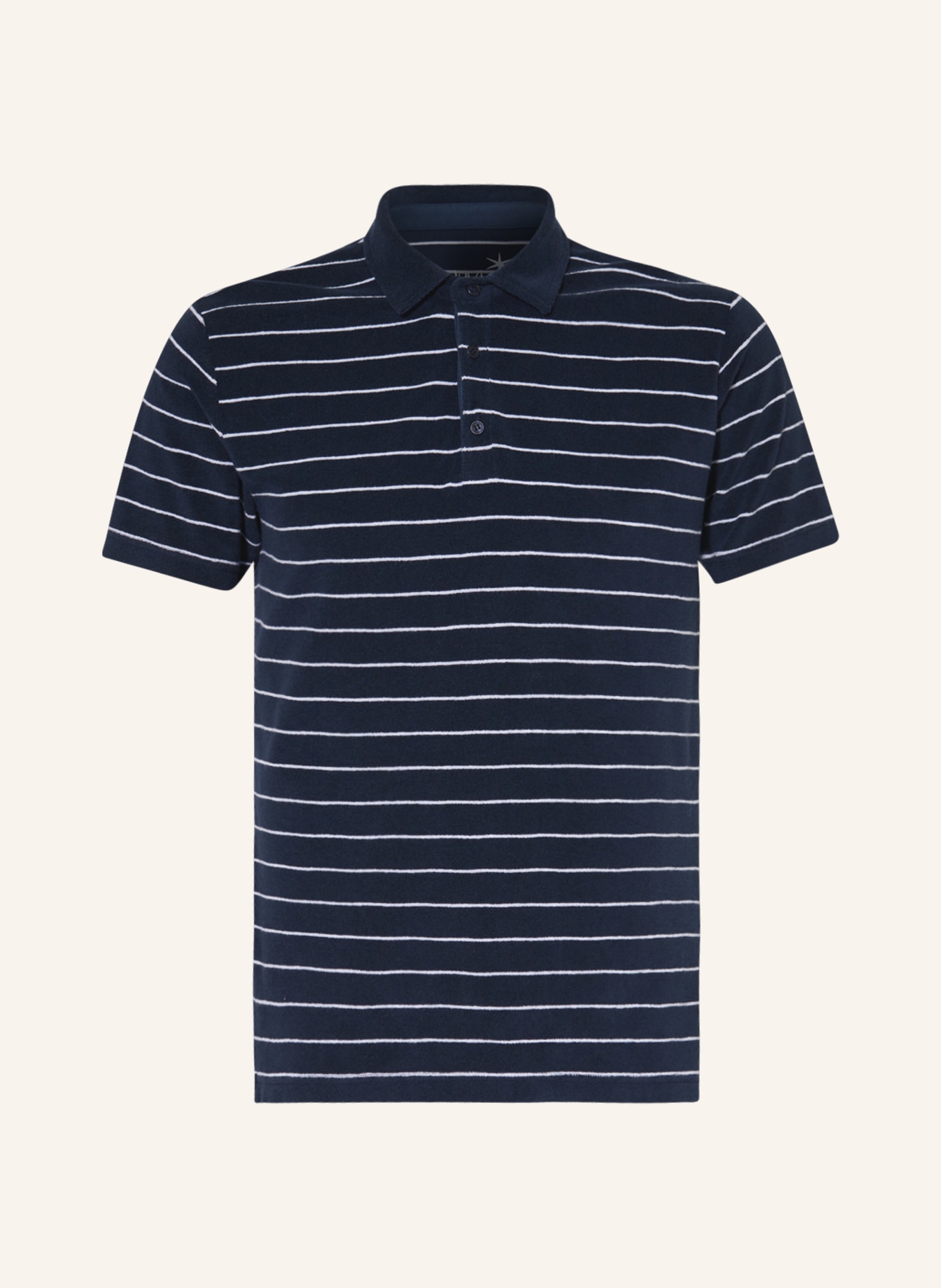 Juvia Terry cloth polo shirt GASPAR, Color: DARK BLUE/ WHITE (Image 1)