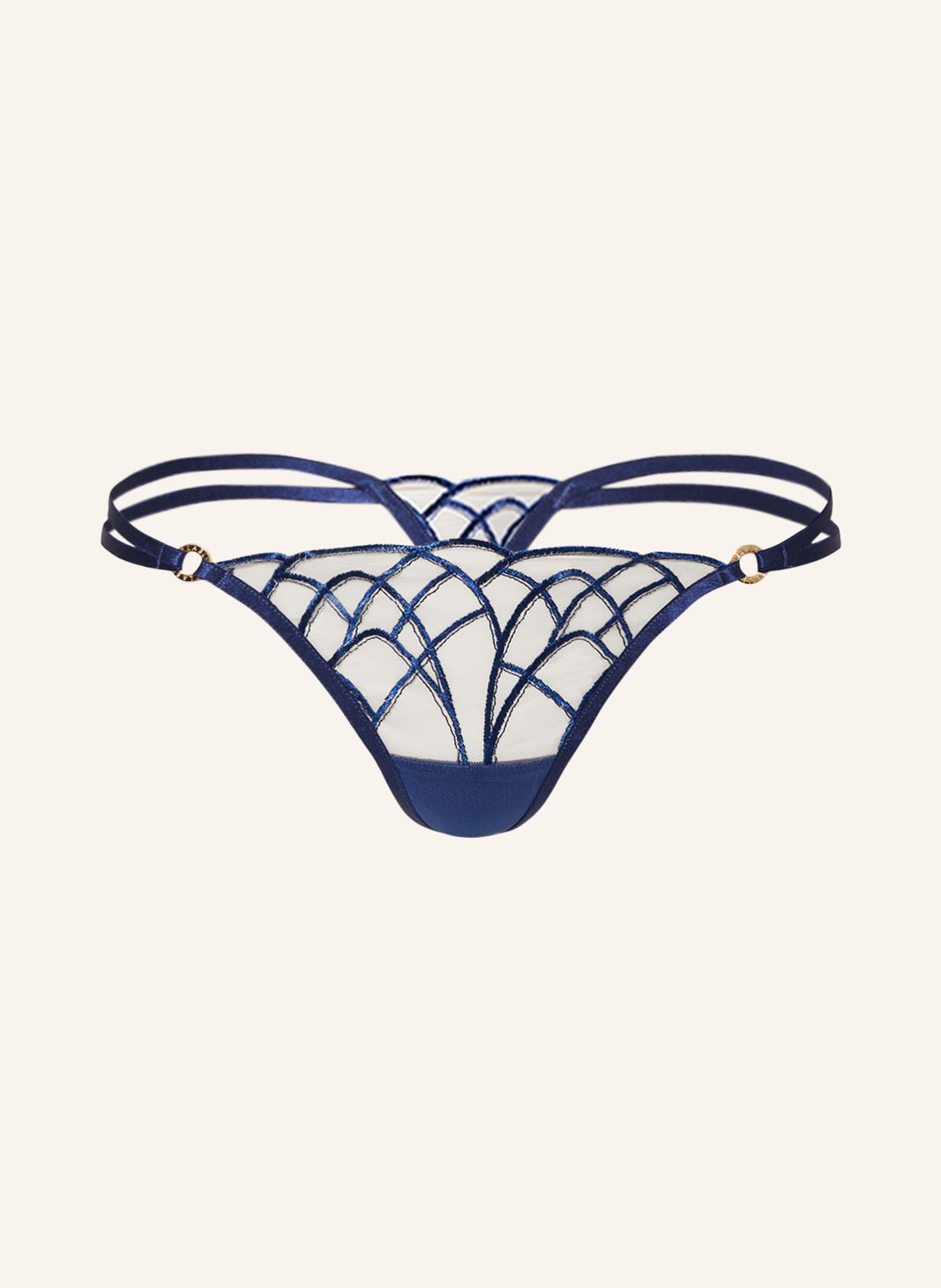 BLUEBELLA Kalhotky String BEATRIX, Barva: TMAVĚ MODRÁ/ NUDE (Obrázek 1)