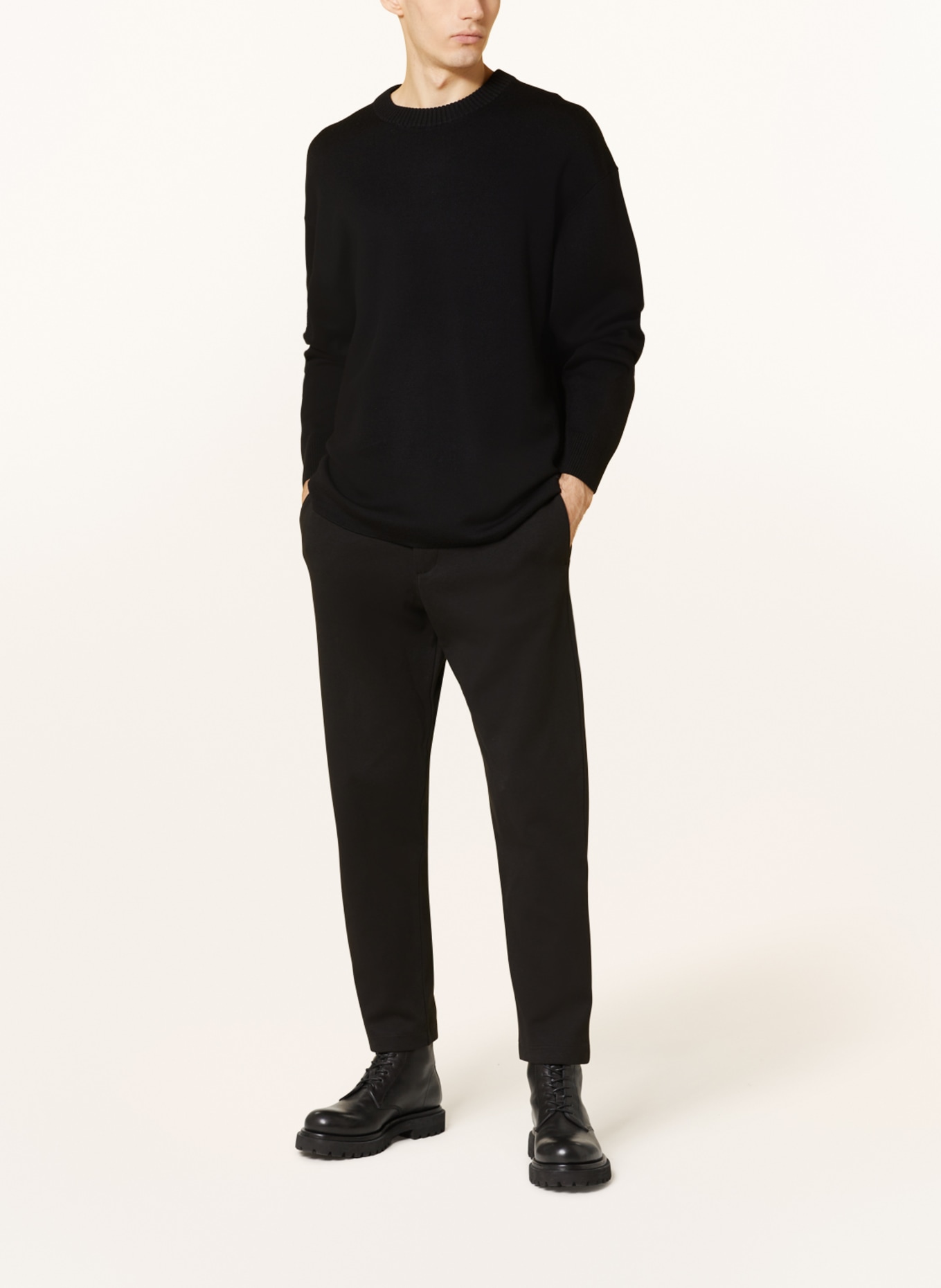 COS Jersey pants tapered fit, Color: BLACK (Image 2)