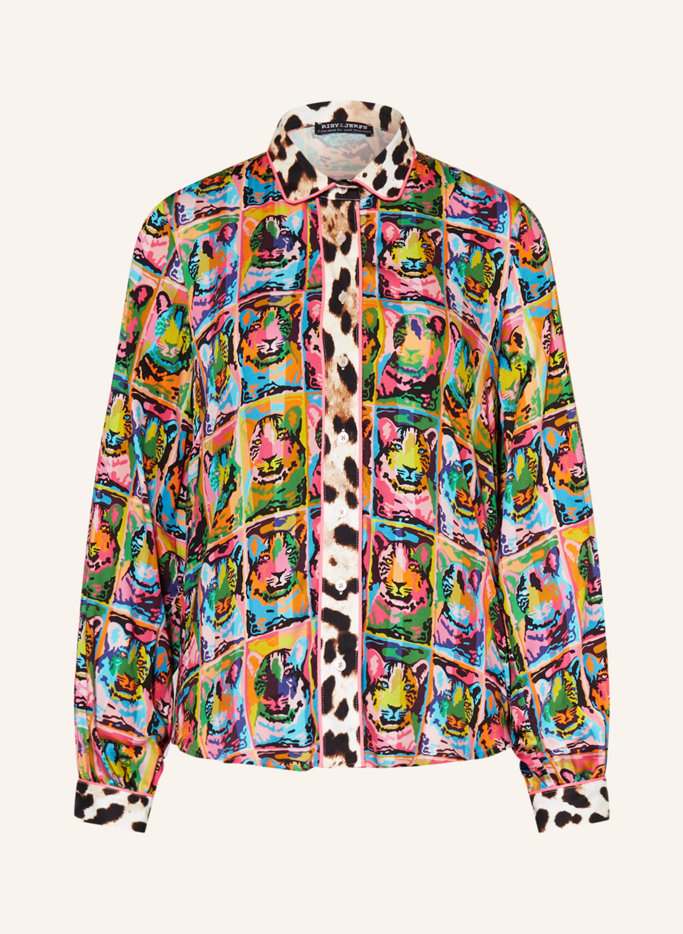 RISY & JERFS Shirt blouse JENA, Color: PINK/ GREEN/ ORANGE (Image 1)